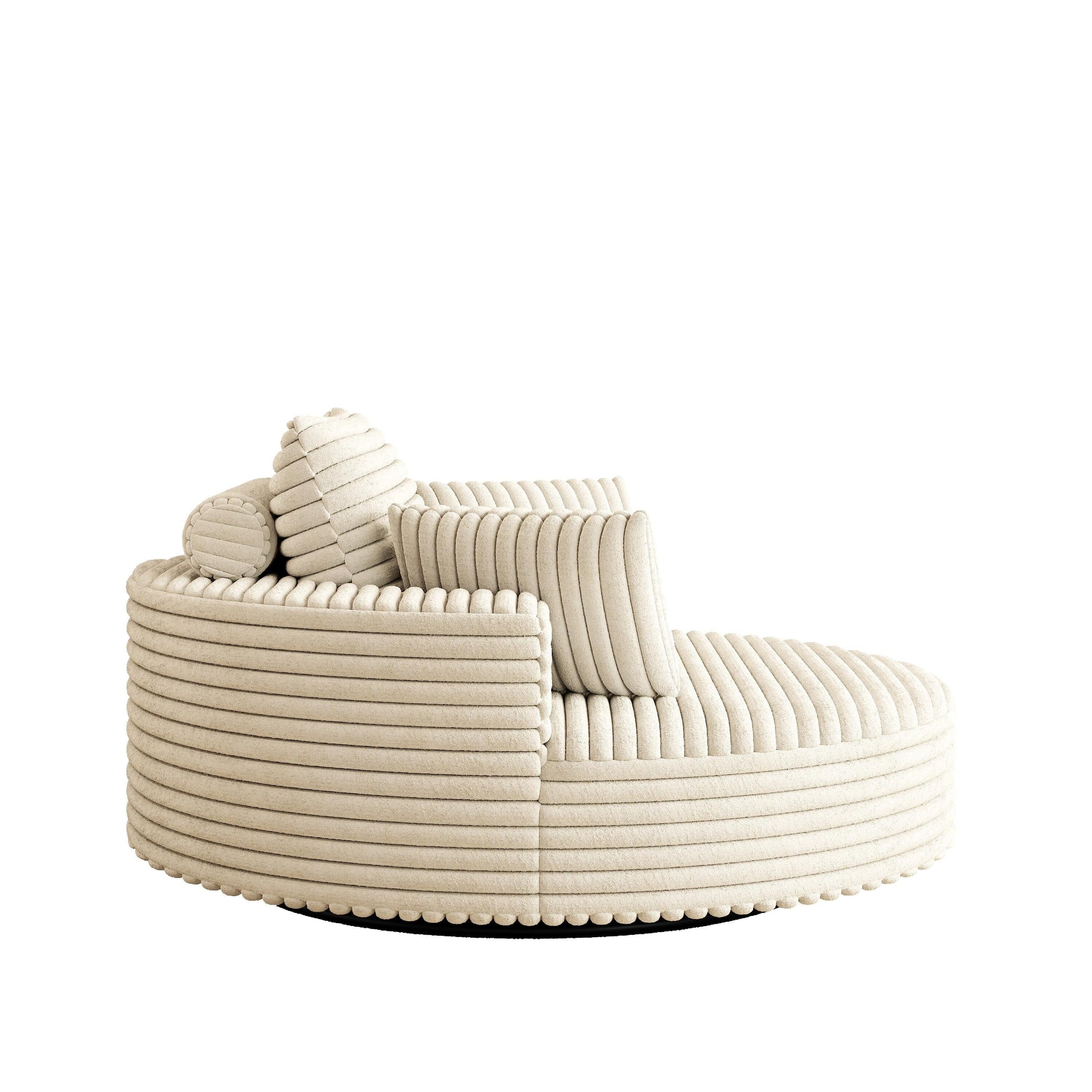 Fauteuil pivotant à une place en chenille cordroyée 55L, siège-lit moderne moelleux, fauteuil pivotant à 360 degrés, pour salon et salle de projection.