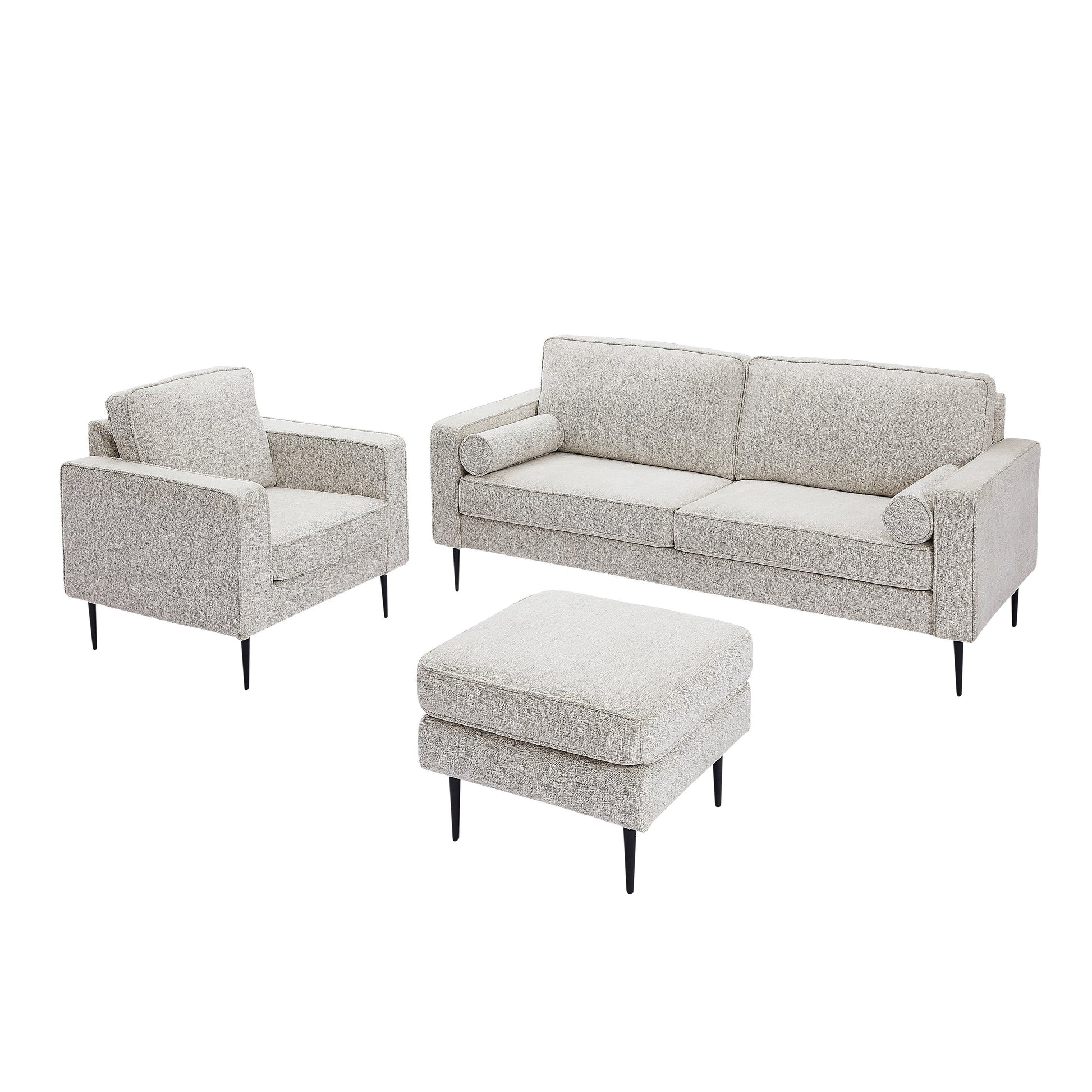 Canapé 56.69 en tissu haute technologie, recouvert de tissu, avec 2 coussins pour le salon