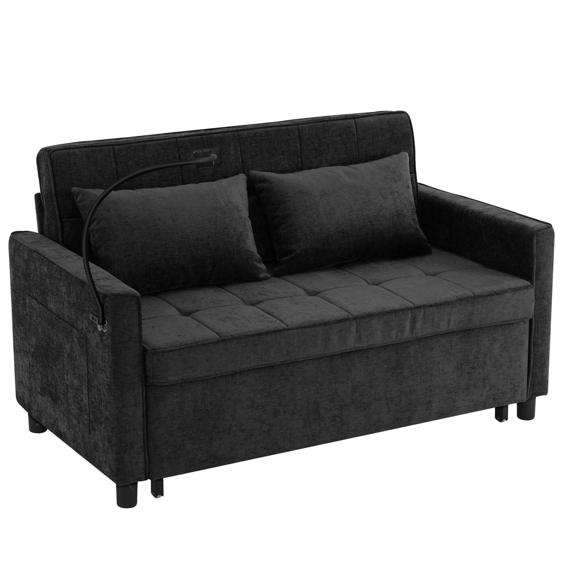 Canapé-lit convertible en chenille de 56,9 W avec ports USB