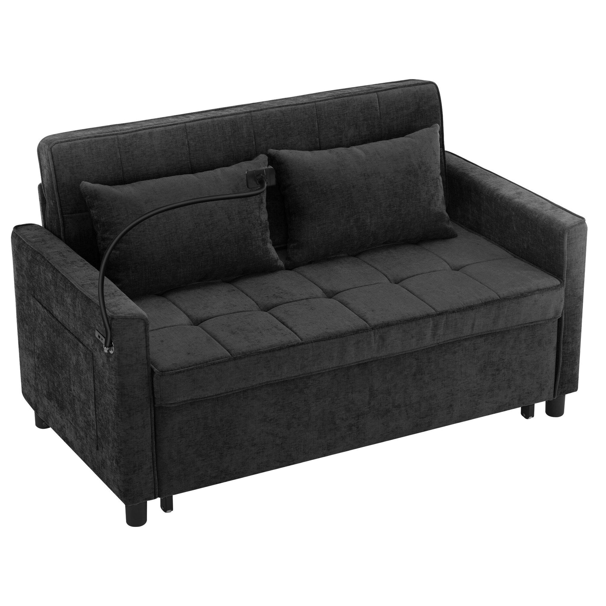Canapé-lit convertible en chenille de 56,9 W avec ports USB
