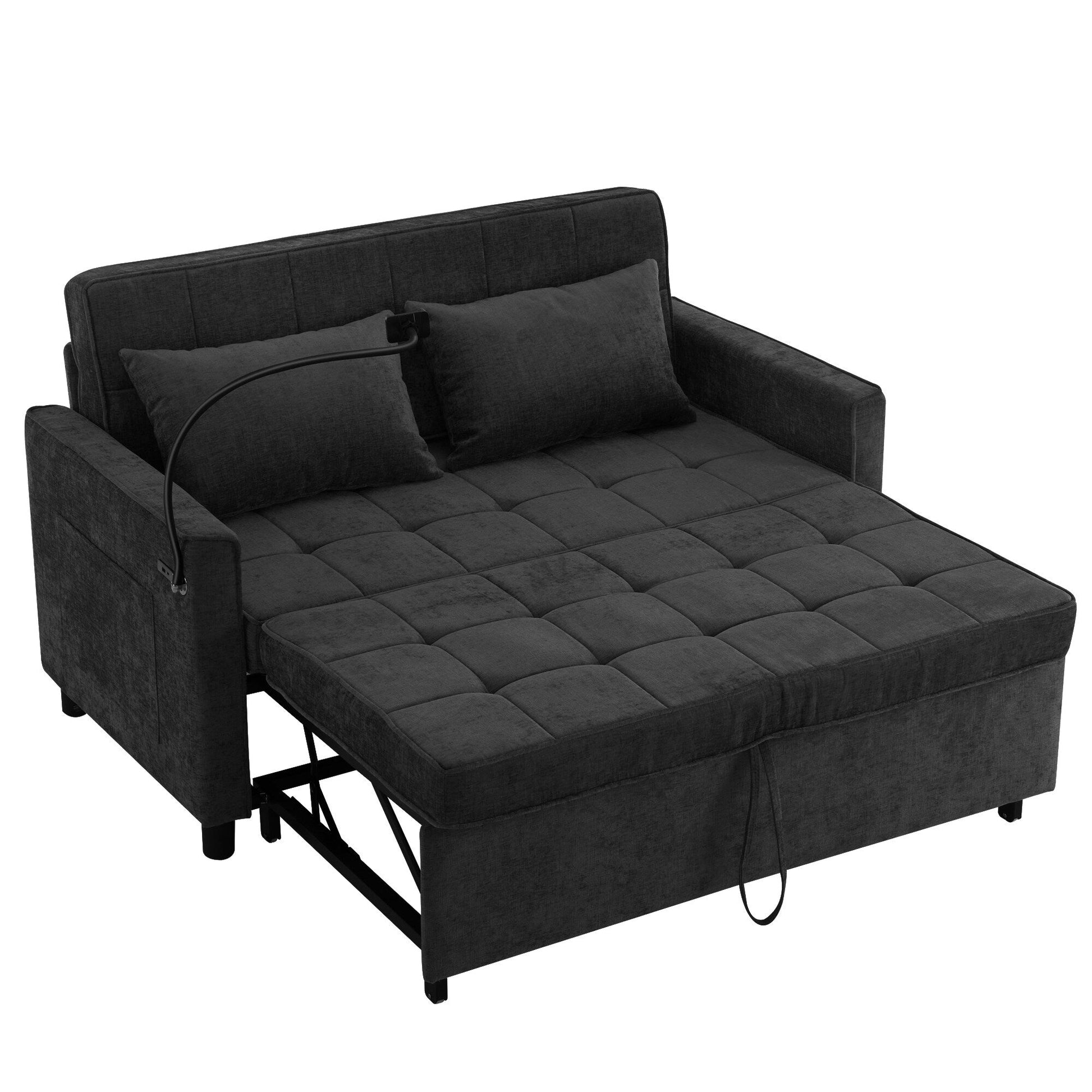 Canapé-lit convertible en chenille de 56,9 W avec ports USB