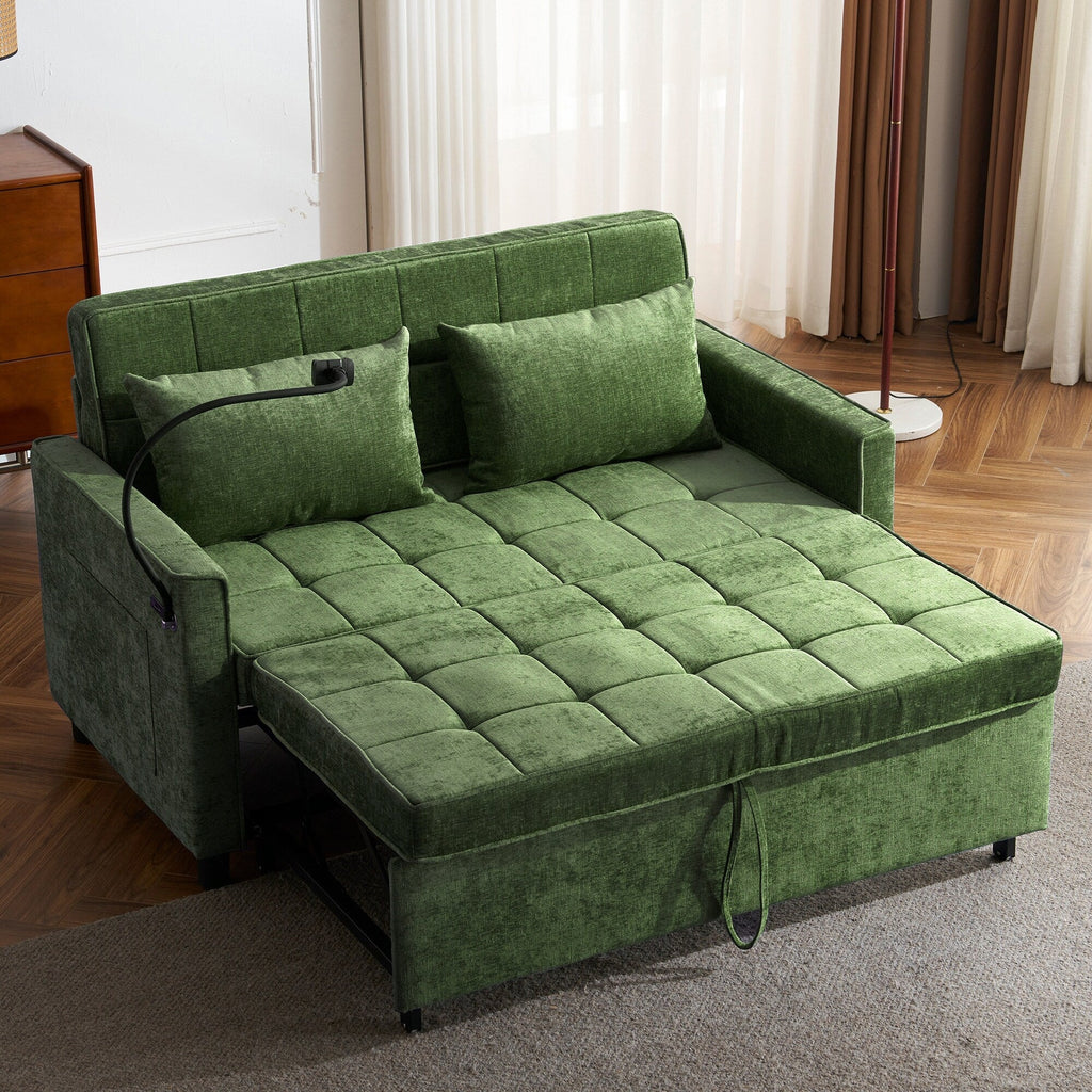 Canapé-lit convertible en chenille de 56,9 W avec ports USB