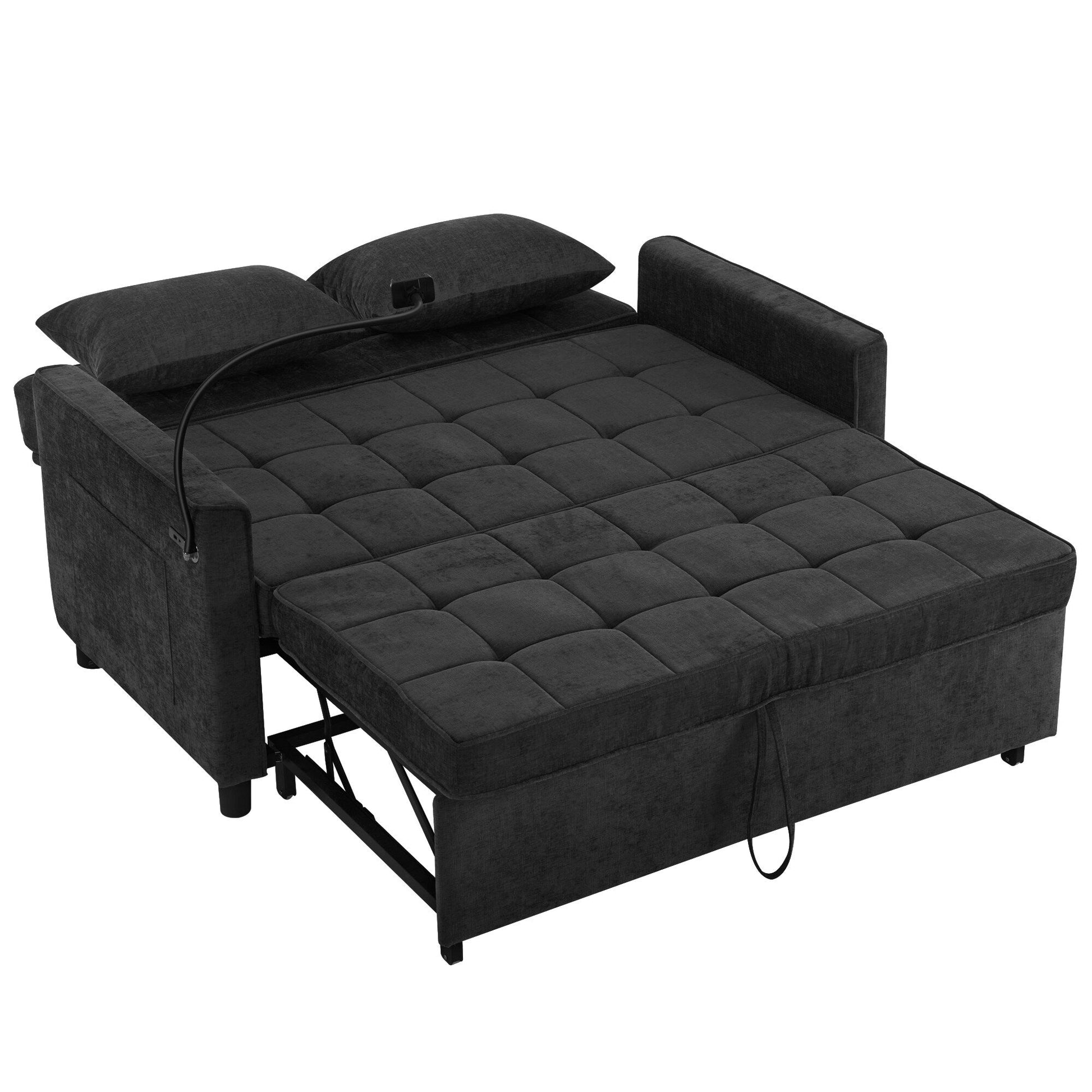 Canapé-lit convertible en chenille de 56,9 W avec ports USB
