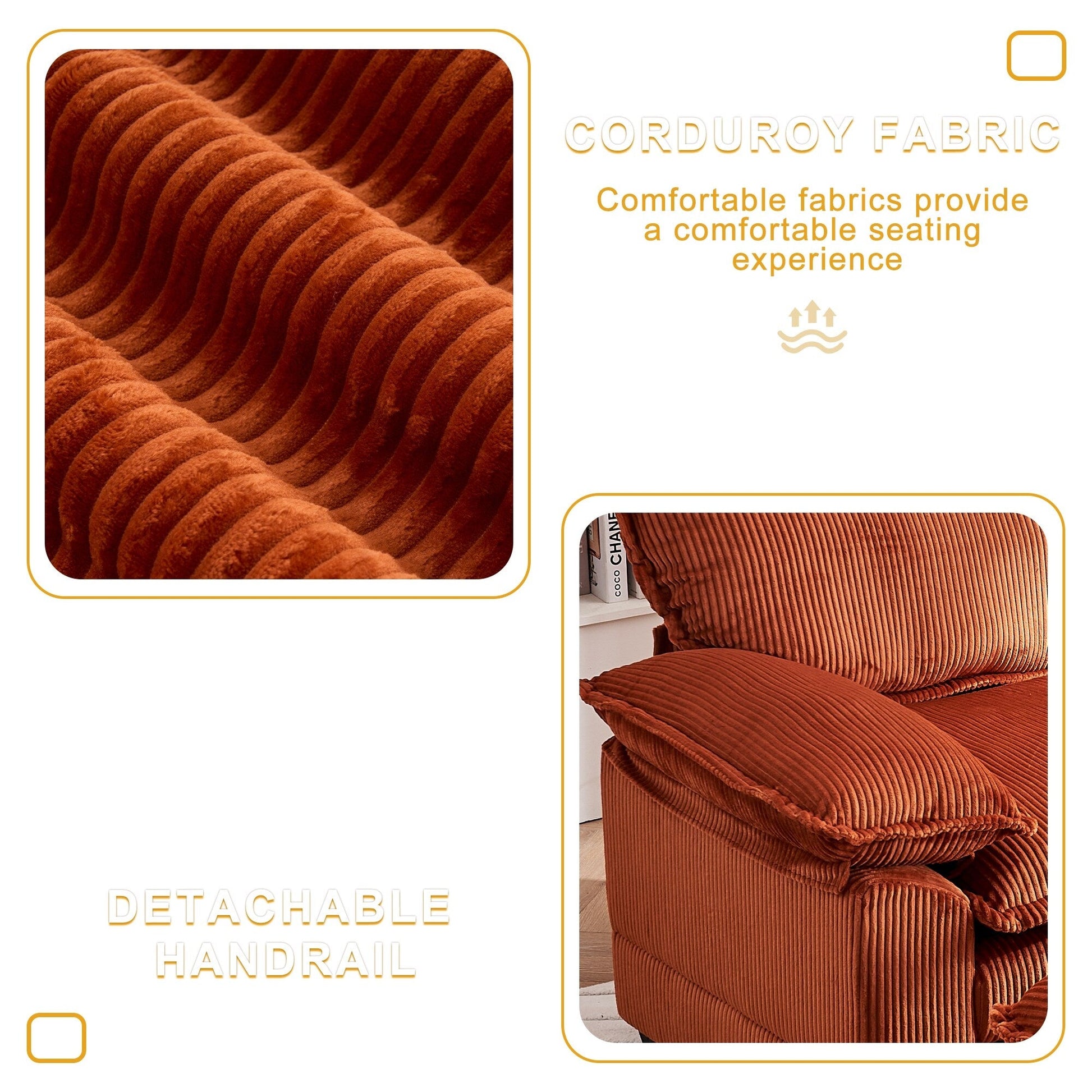 Fauteuil surdimensionné 56,9 W avec pouf, fauteuil de lecture pour chambre à coucher, canapé-lit paresseux, canapé-lit inclinable moderne surdimensionné pour une personne.