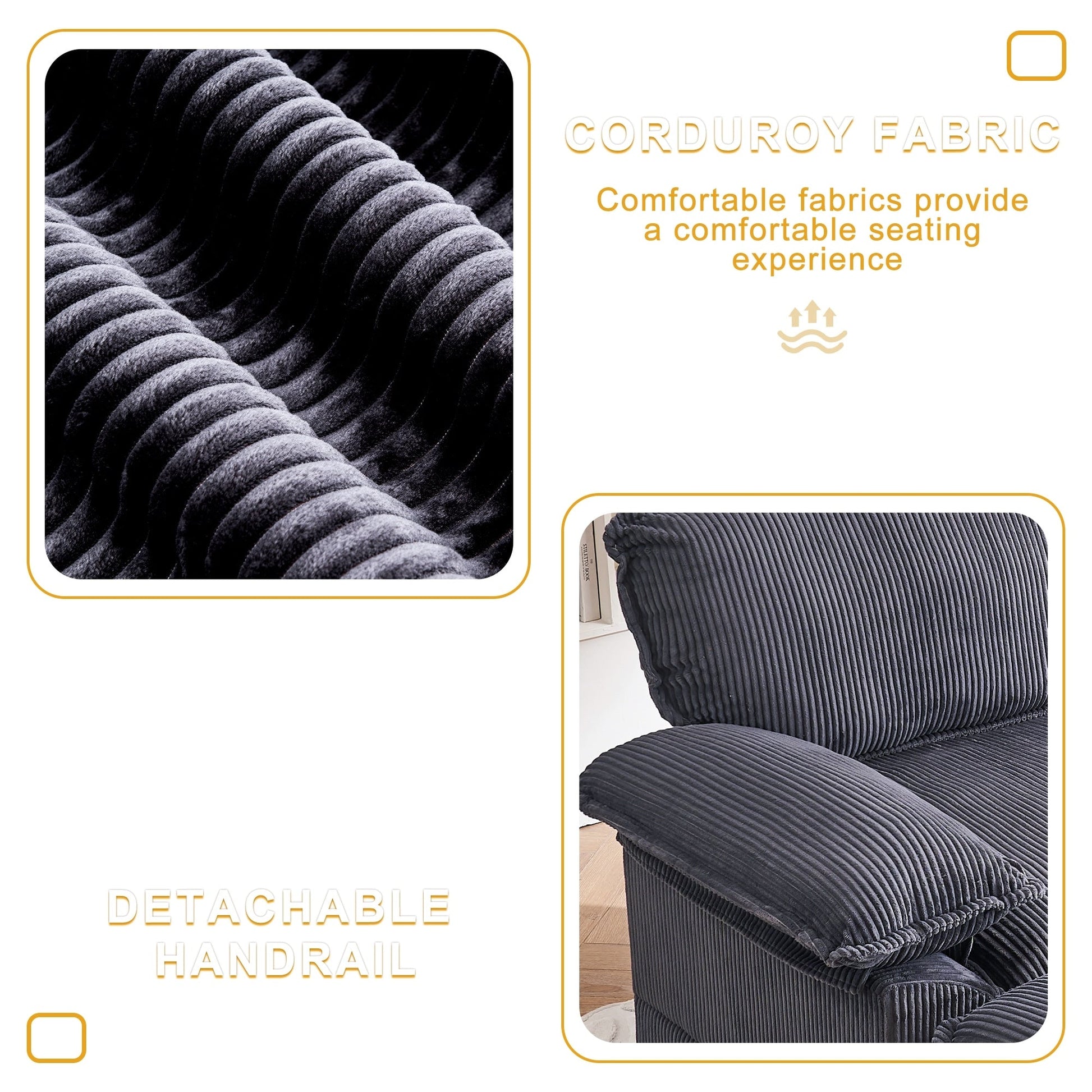 Fauteuil surdimensionné 56,9 W avec pouf, fauteuil de lecture pour chambre à coucher, canapé-lit paresseux, canapé-lit inclinable moderne surdimensionné pour une personne.