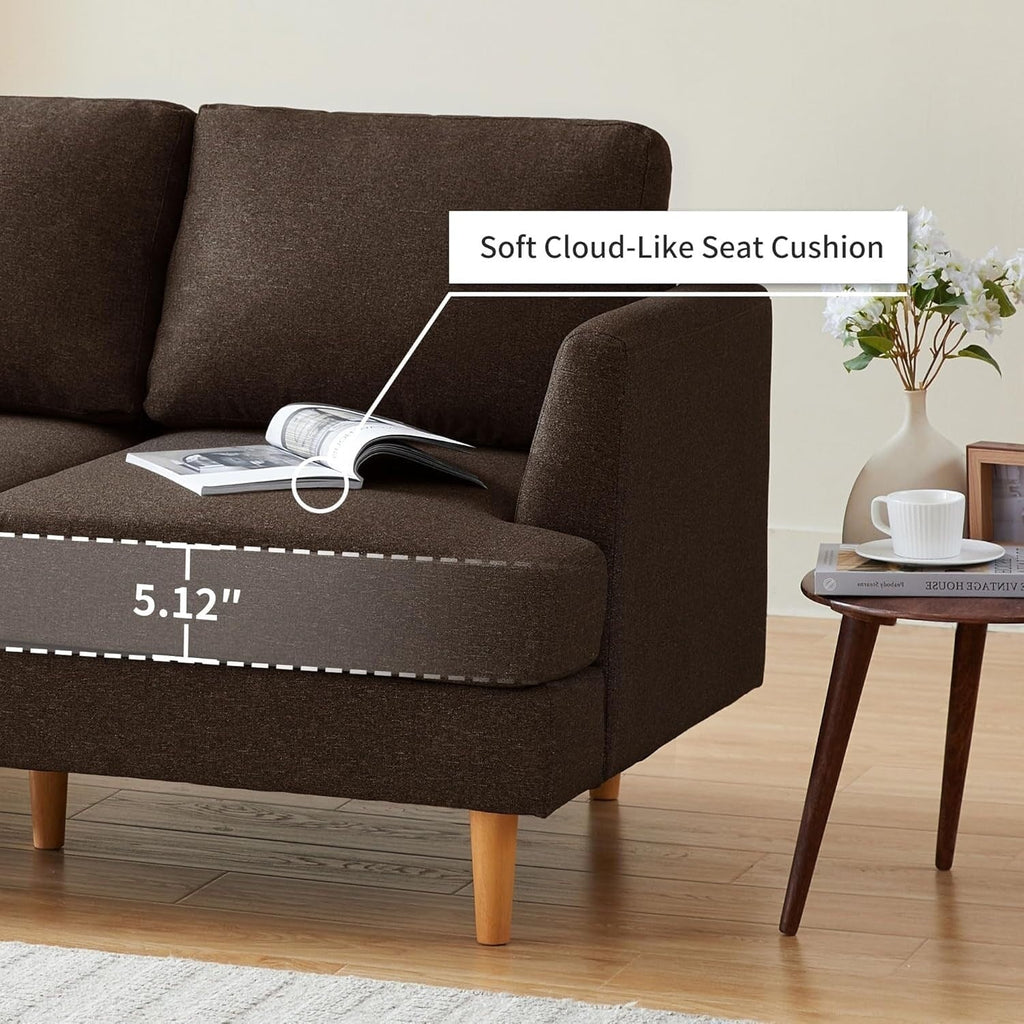 Canapé Loveseat 56 Mid Century - Canapé 2 places rembourré pour salon, chambre à coucher et appartement, design gain de place