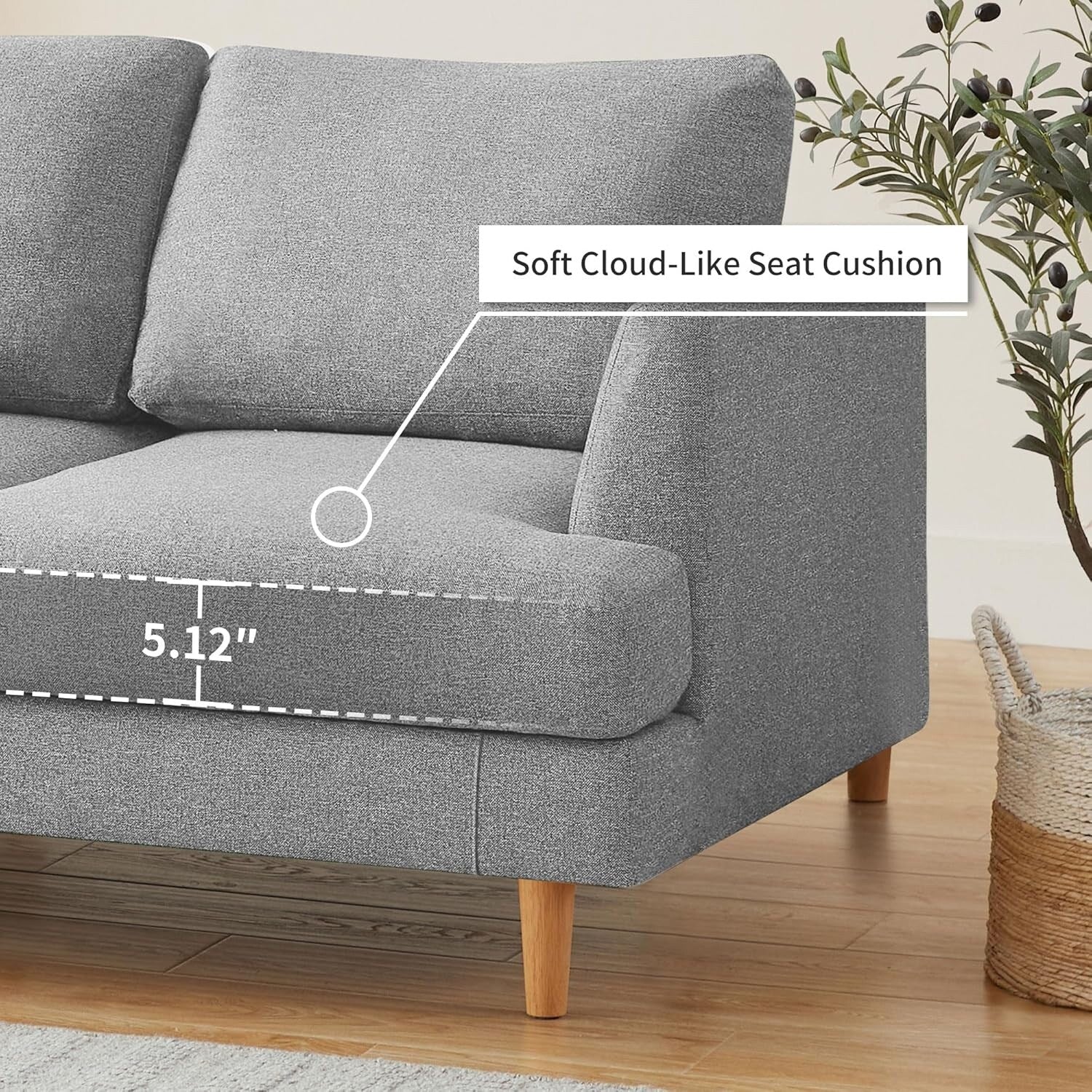 Canapé Loveseat 56 Mid Century - Canapé 2 places rembourré pour salon, chambre à coucher et appartement, design gain de place