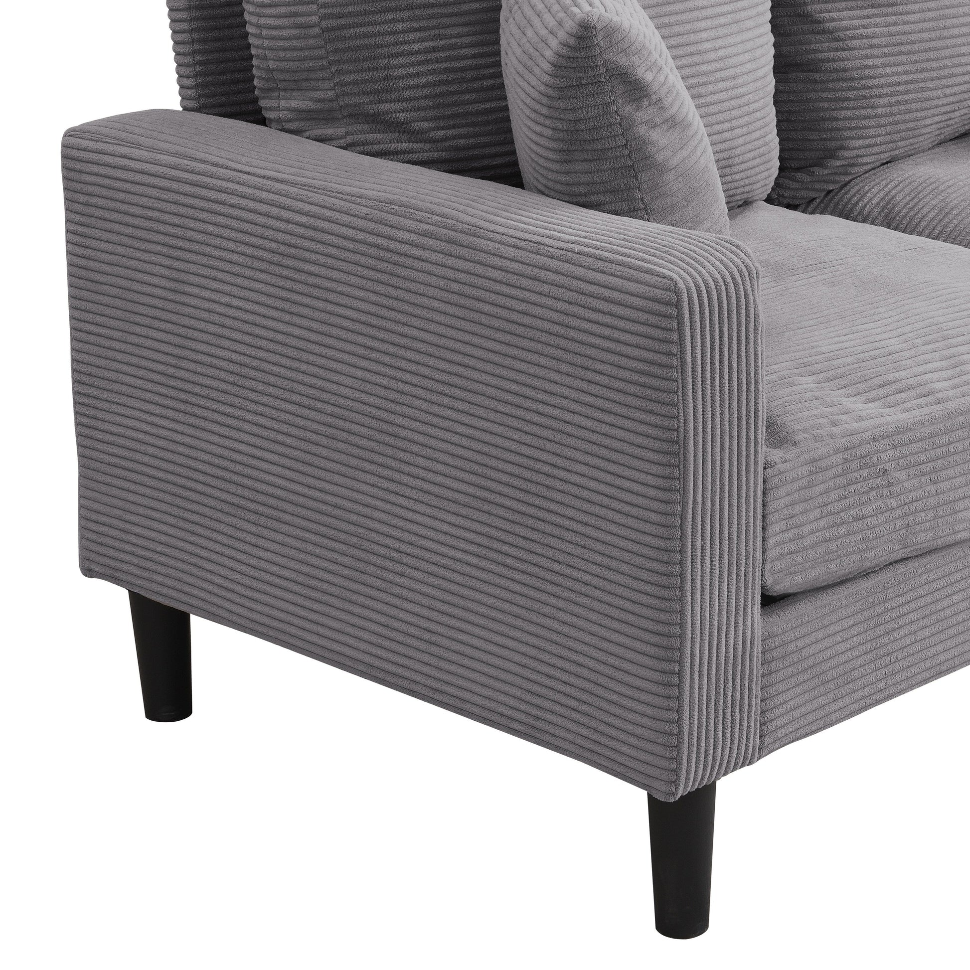 57.9 Corduroy Loveseat Sofa with Wooden Frame, High-Resilience Sponge, and Space-Saving Design