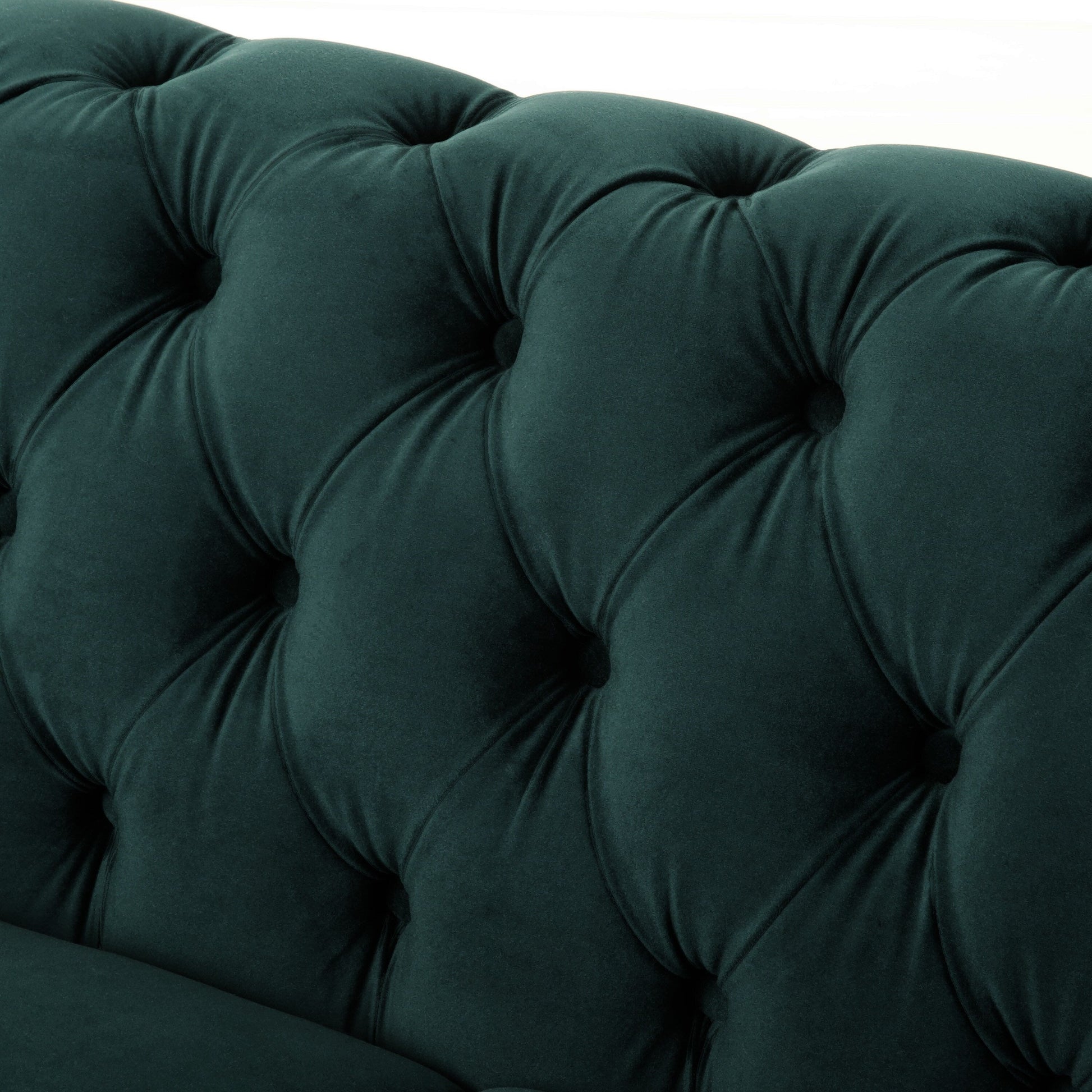 59.44 Velvet Chesterfield Loveseat Sofa with Rolled Arms, Tufted Backrest and 600LB Capacity