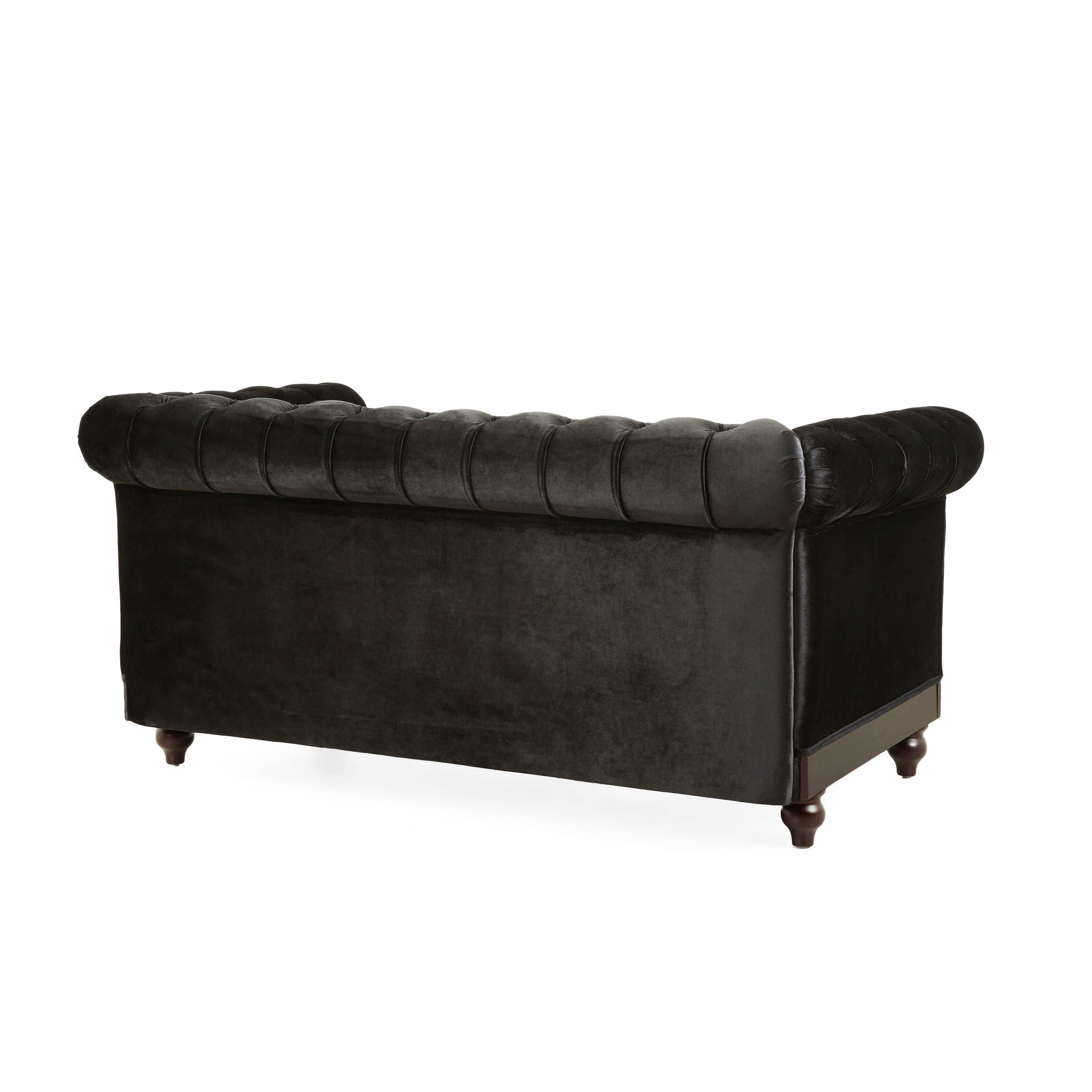 59.44 Velvet Chesterfield Loveseat Sofa with Rolled Arms, Tufted Backrest and 600LB Capacity