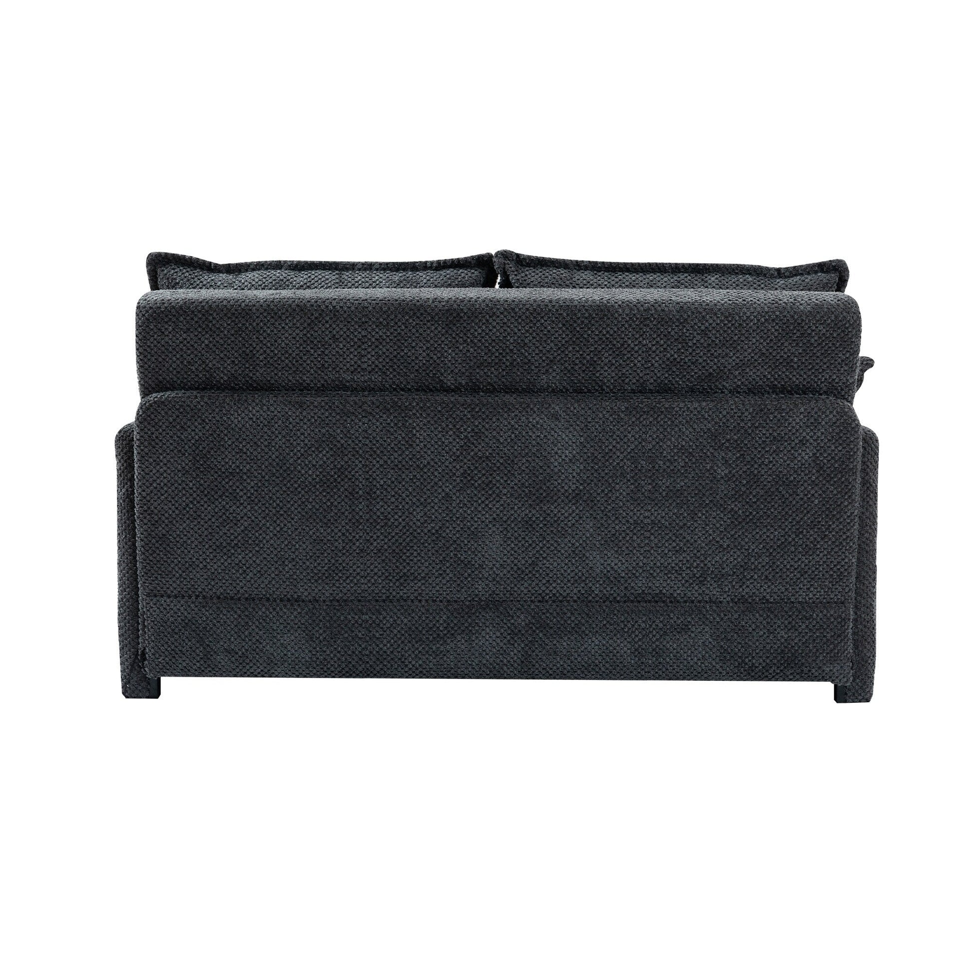 59.5 Corduroy Convertible Sofa Bed with Pull-Out Sleeper, USB/C-Type Charging Ports, and Side Storage