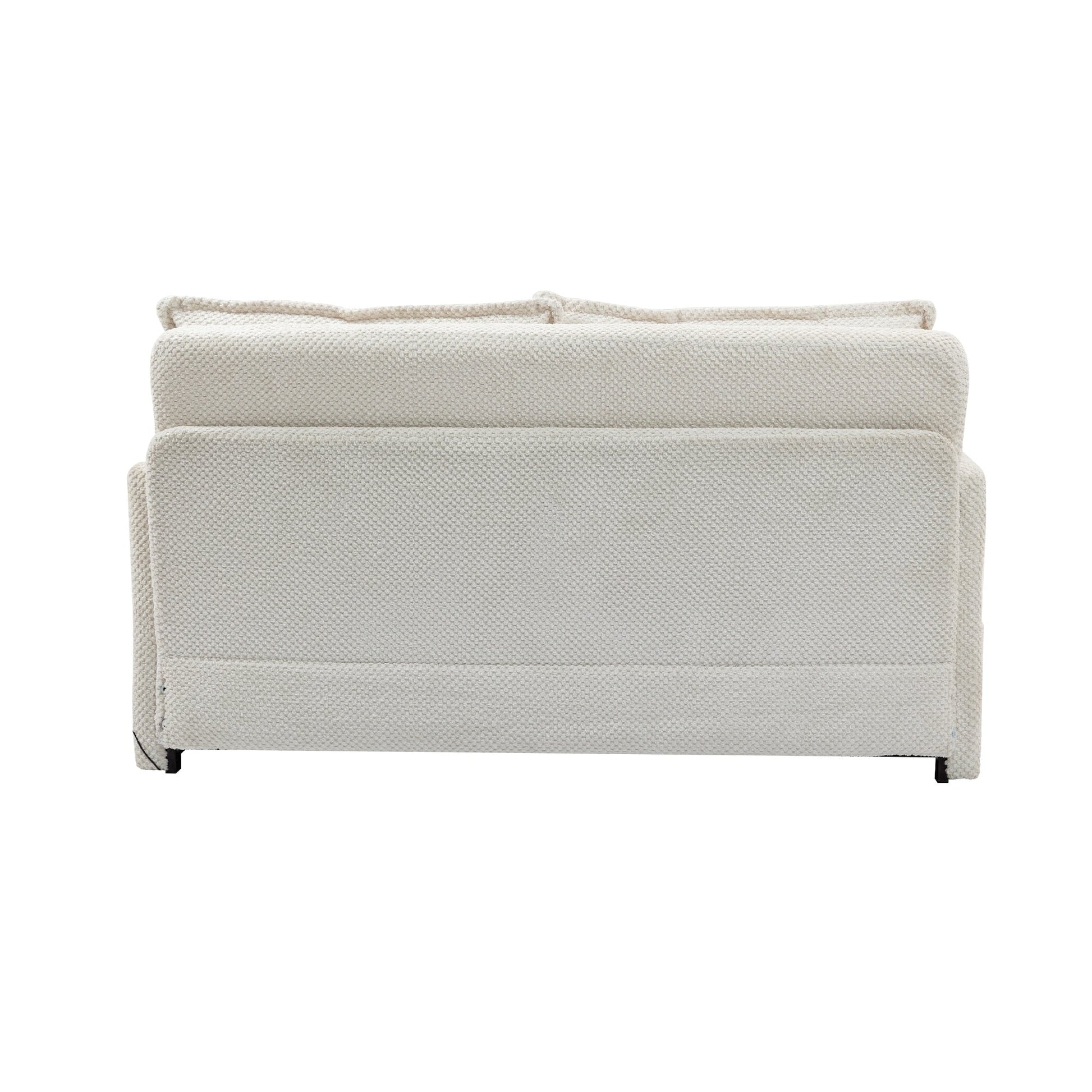 59.5 Corduroy Convertible Sofa Bed with Pull-Out Sleeper, USB/C-Type Charging Ports, and Side Storage