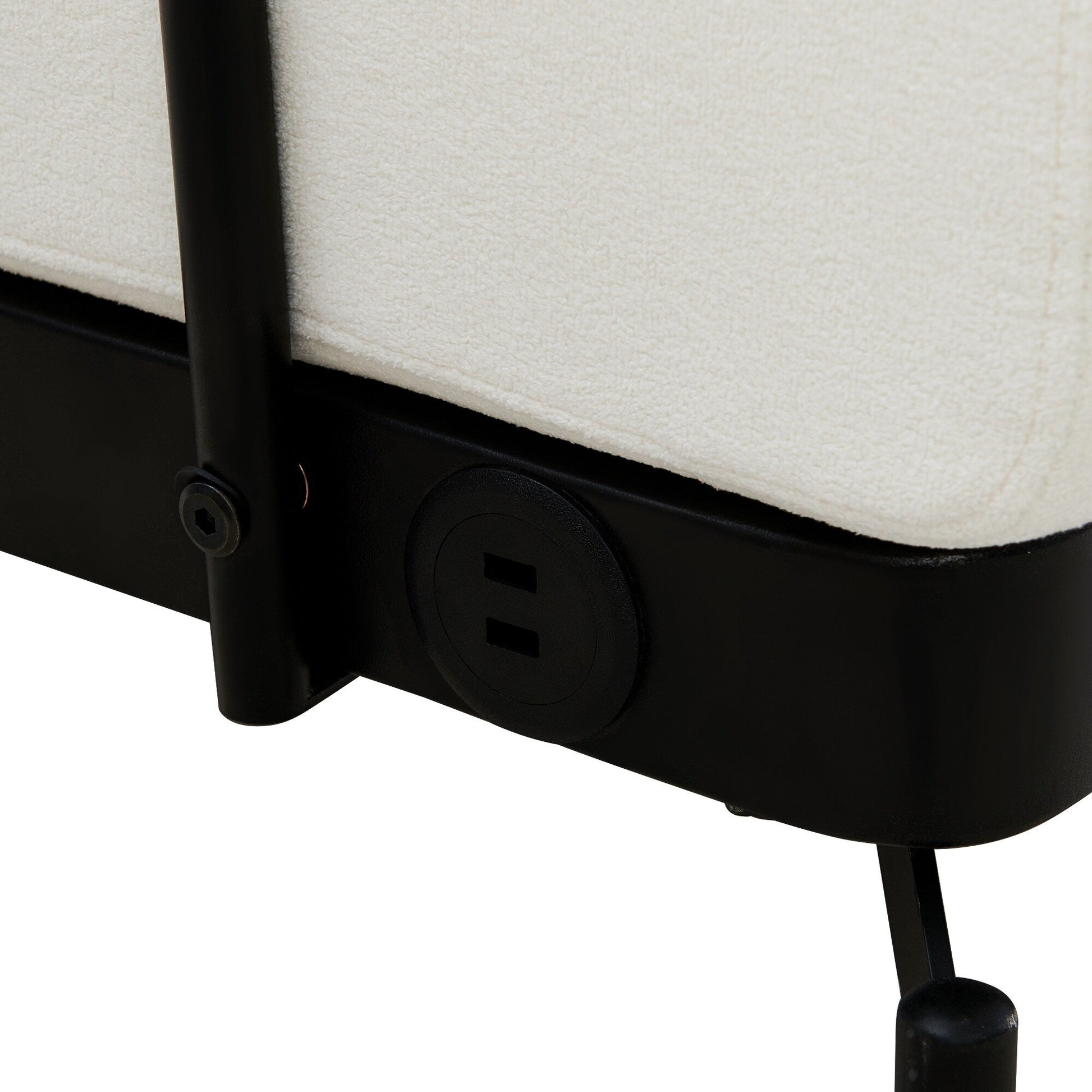 59 Chenille Modern Loveseat Sofa with USB Charging Ports, Cylindrical Armrests, and 440lb Capacity