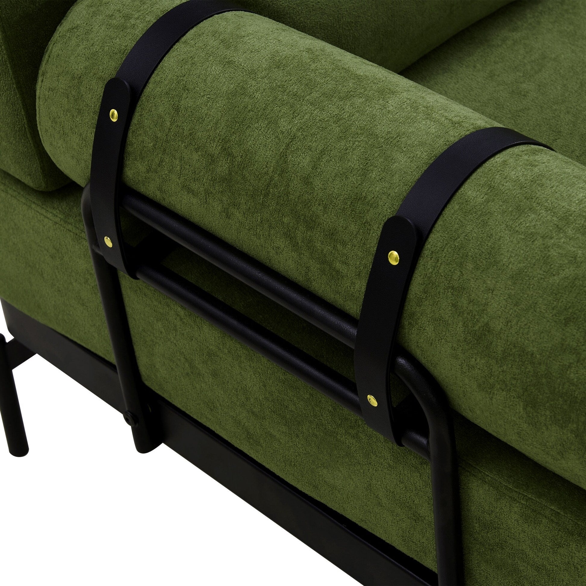 59 Chenille Modern Loveseat Sofa with USB Charging Ports, Cylindrical Armrests, and 440lb Capacity