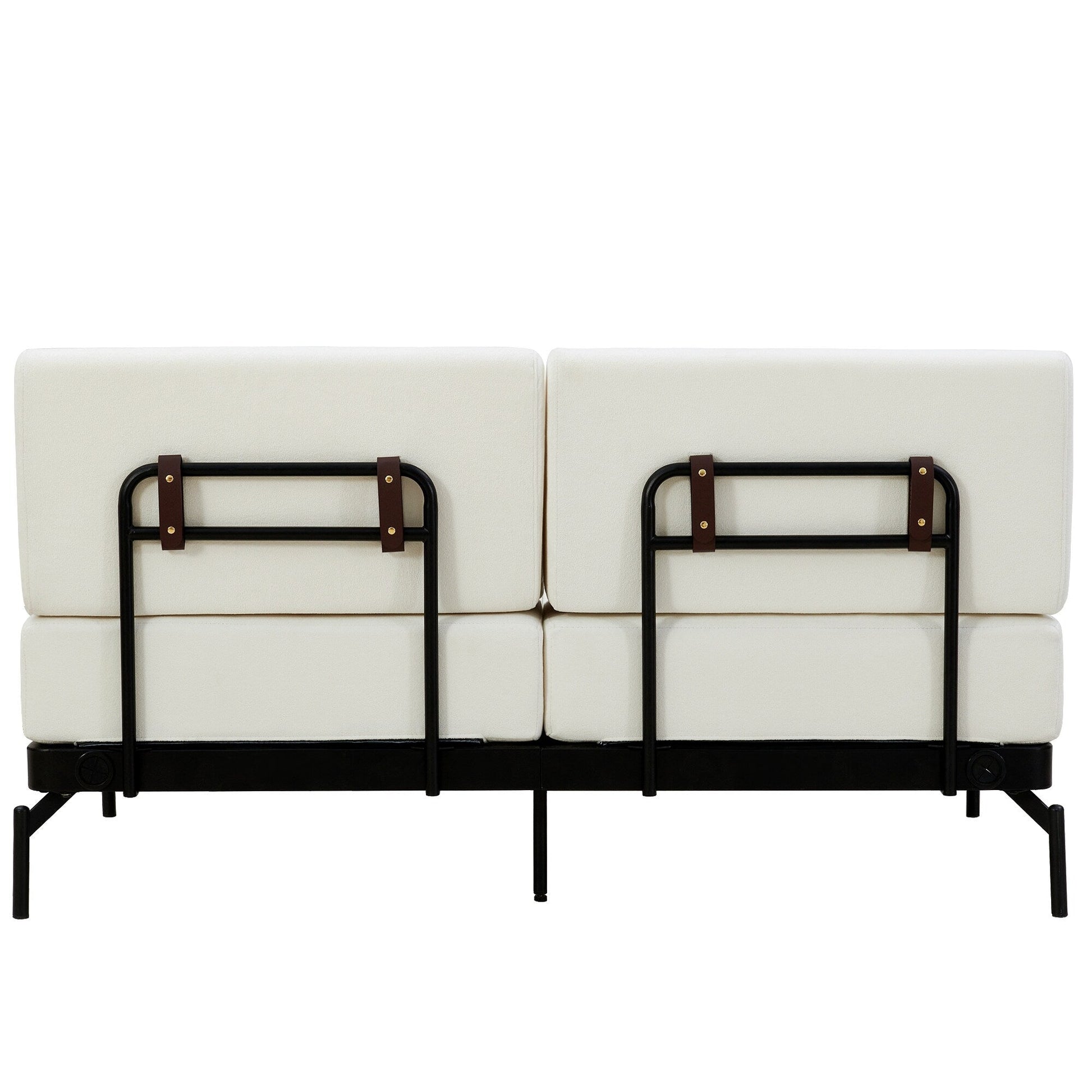 59 Chenille Modern Loveseat Sofa with USB Charging Ports, Cylindrical Armrests, and 440lb Capacity