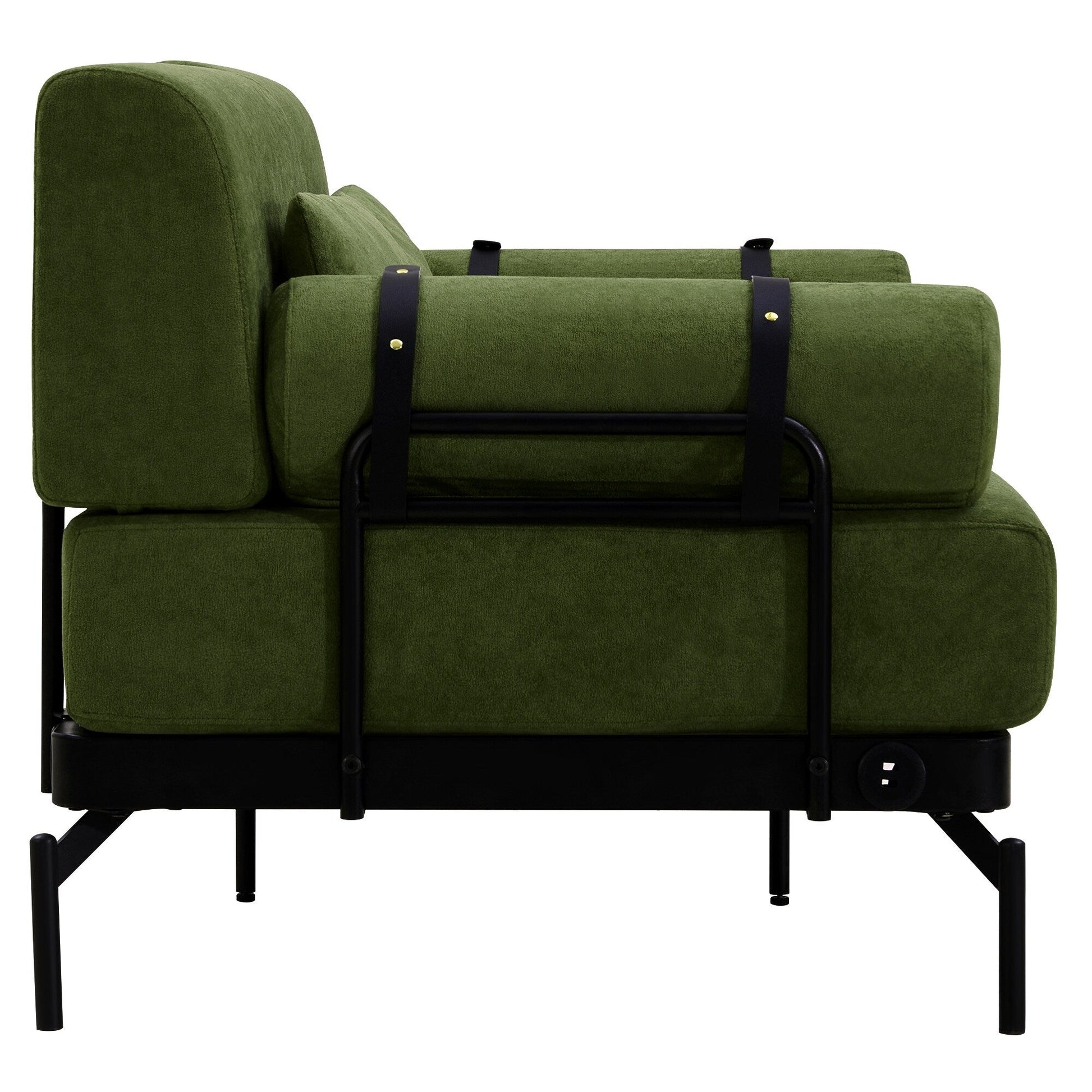 59 Chenille Modern Loveseat Sofa with USB Charging Ports, Cylindrical Armrests, and 440lb Capacity
