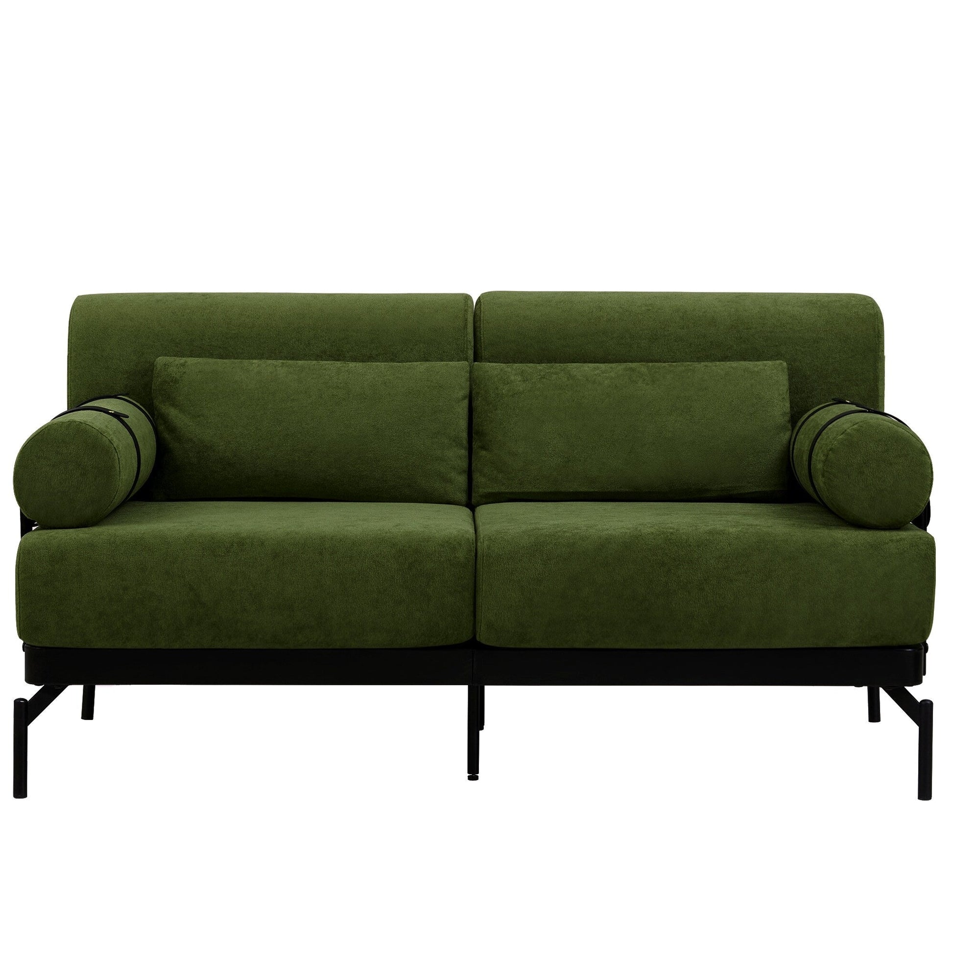 59 Chenille Modern Loveseat Sofa with USB Charging Ports, Cylindrical Armrests, and 440lb Capacity