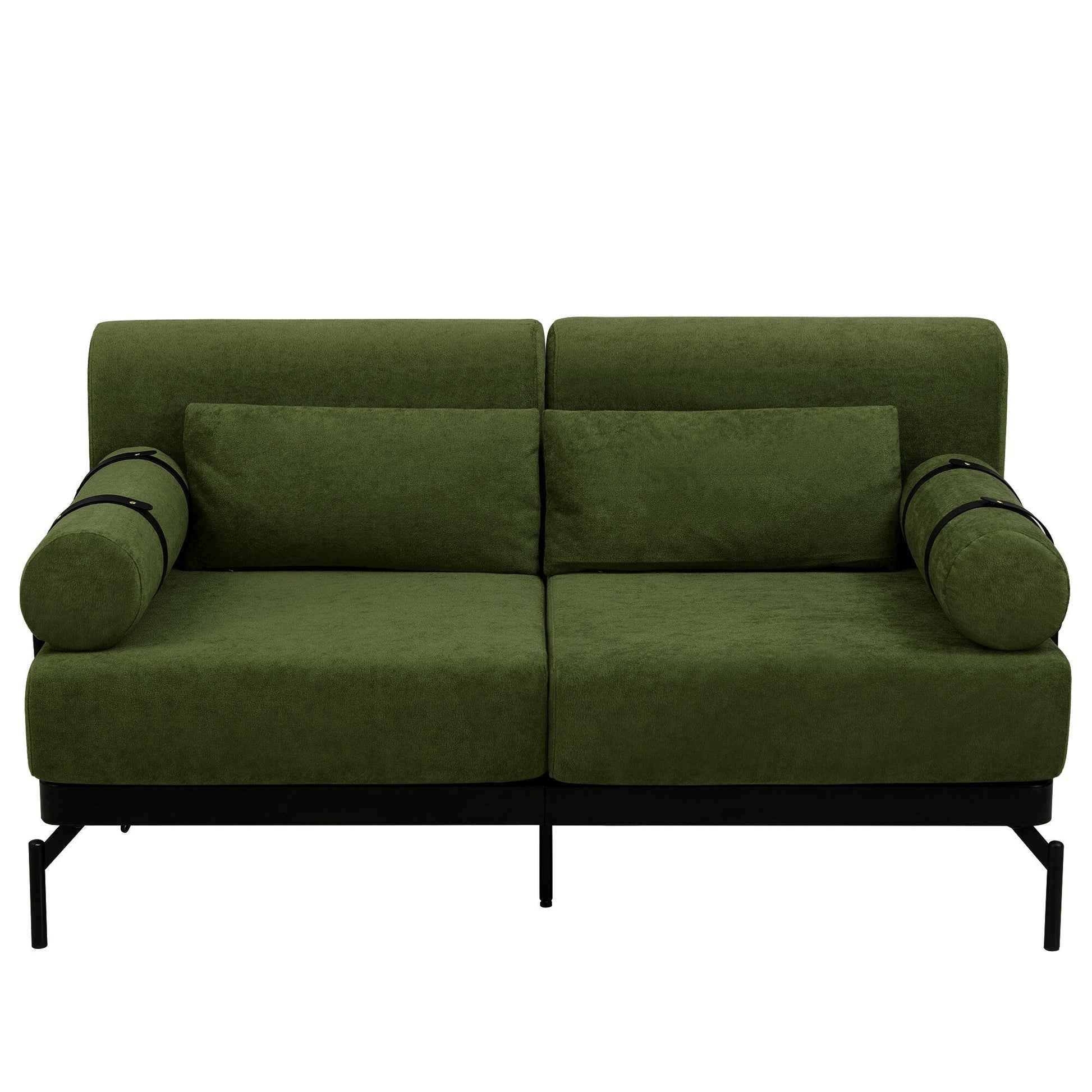 59 Chenille Modern Loveseat Sofa with USB Charging Ports, Cylindrical Armrests, and 440lb Capacity