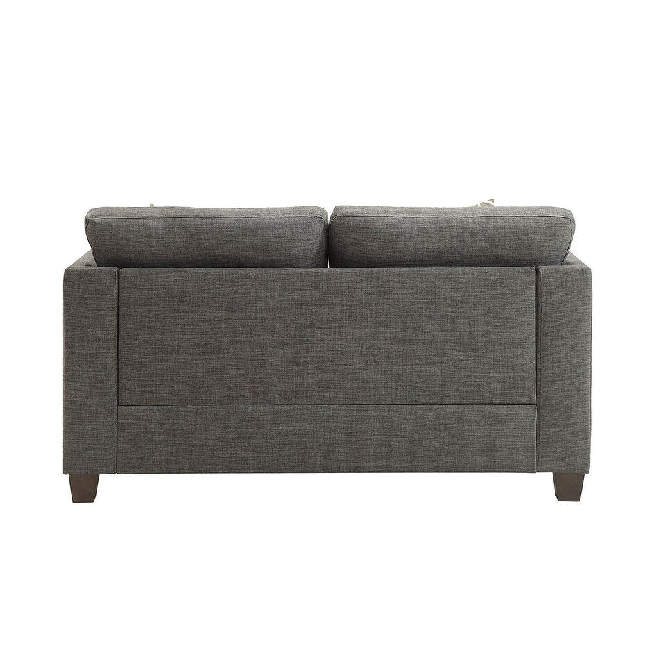 Canapé Loveseat en lin de 59 pouces avec 4 coussins et clous cloutés pour les salons