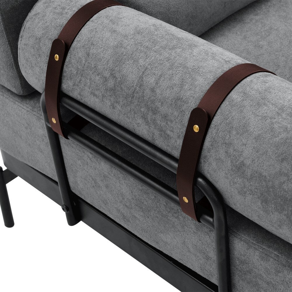Canapé 2 places moderne 59 avec ports USB flexibles et accoudoirs cylindriques