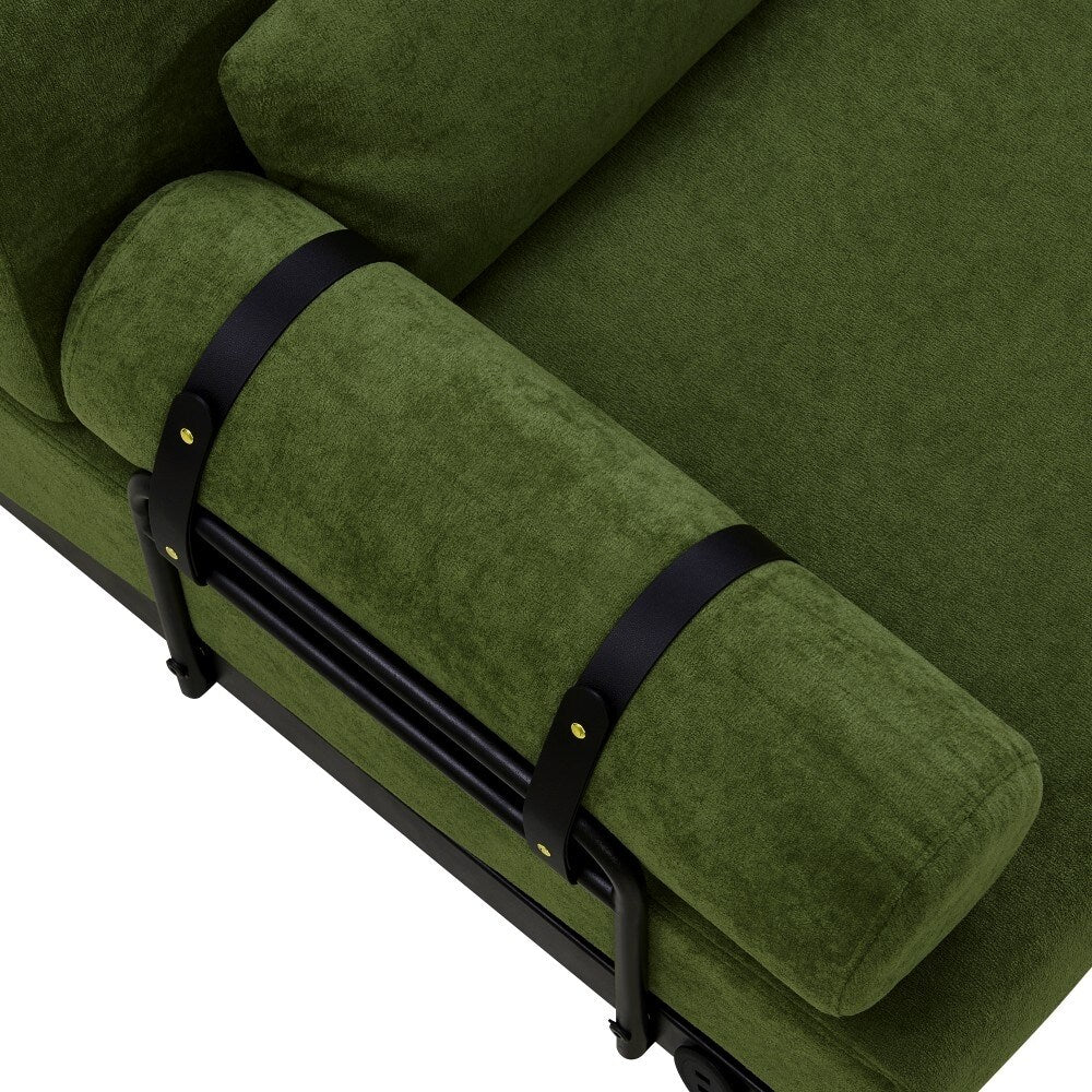 Canapé 2 places moderne 59 avec ports USB flexibles et accoudoirs cylindriques
