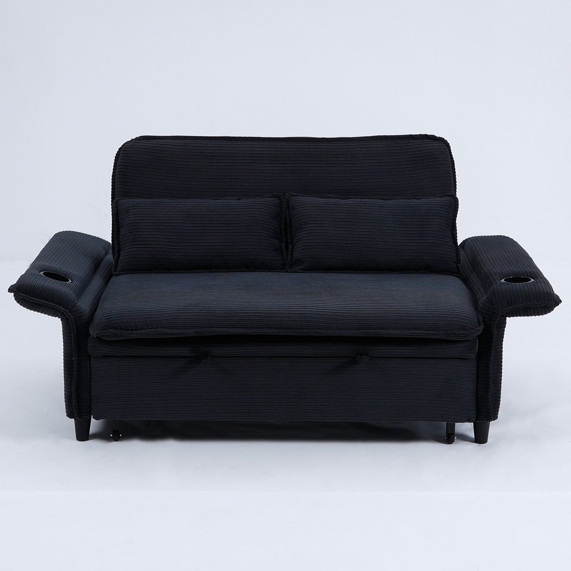 65.74-Inch Letter Striped Fabric Multi-Functional Sofa Bed,Suitable For Bedrooms And Living Rooms