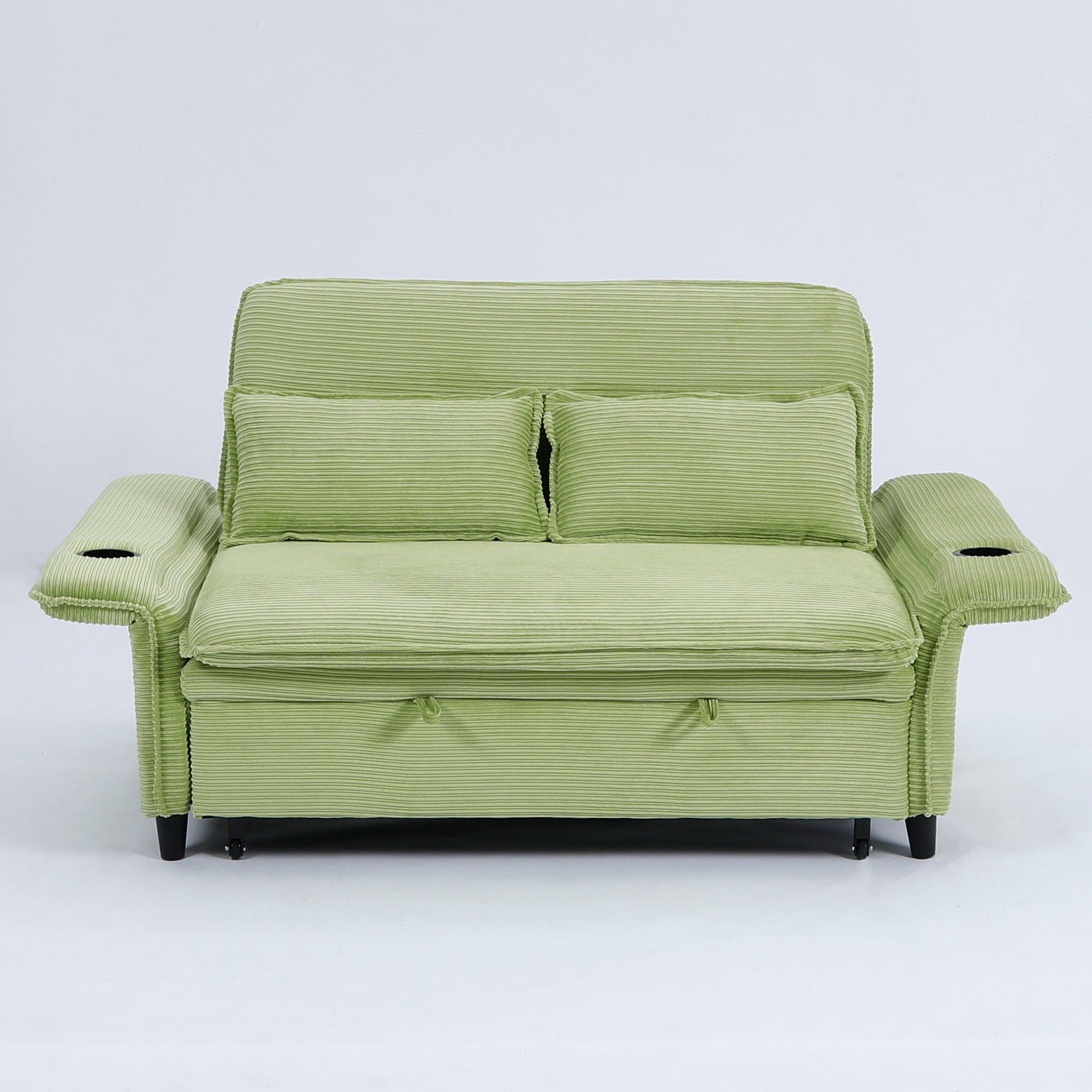 65.74-Inch Letter Striped Fabric Multi-Functional Sofa Bed,Suitable For Bedrooms And Living Rooms