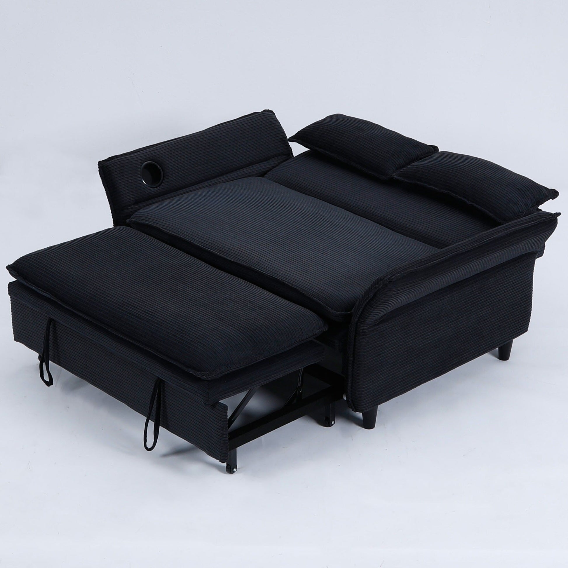 65.74-Inch Letter Striped Fabric Multi-Functional Sofa Bed,Suitable For Bedrooms And Living Rooms
