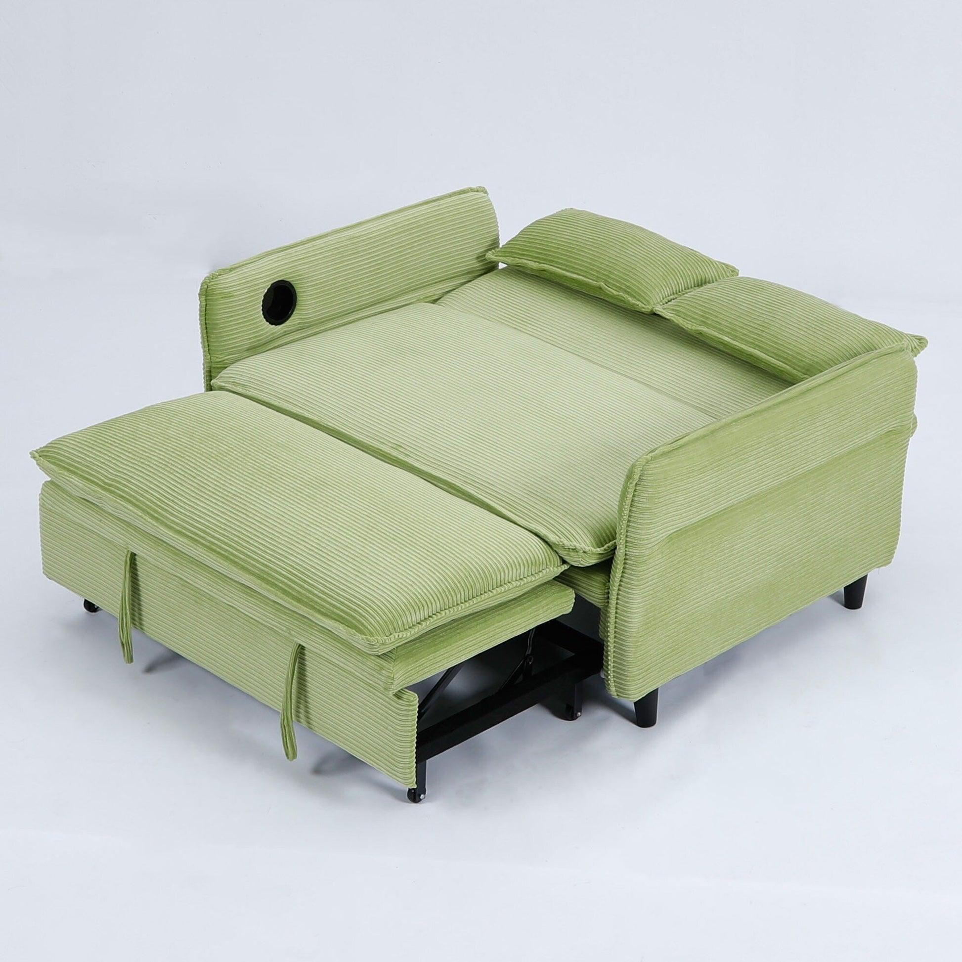 65.74-Inch Letter Striped Fabric Multi-Functional Sofa Bed,Suitable For Bedrooms And Living Rooms