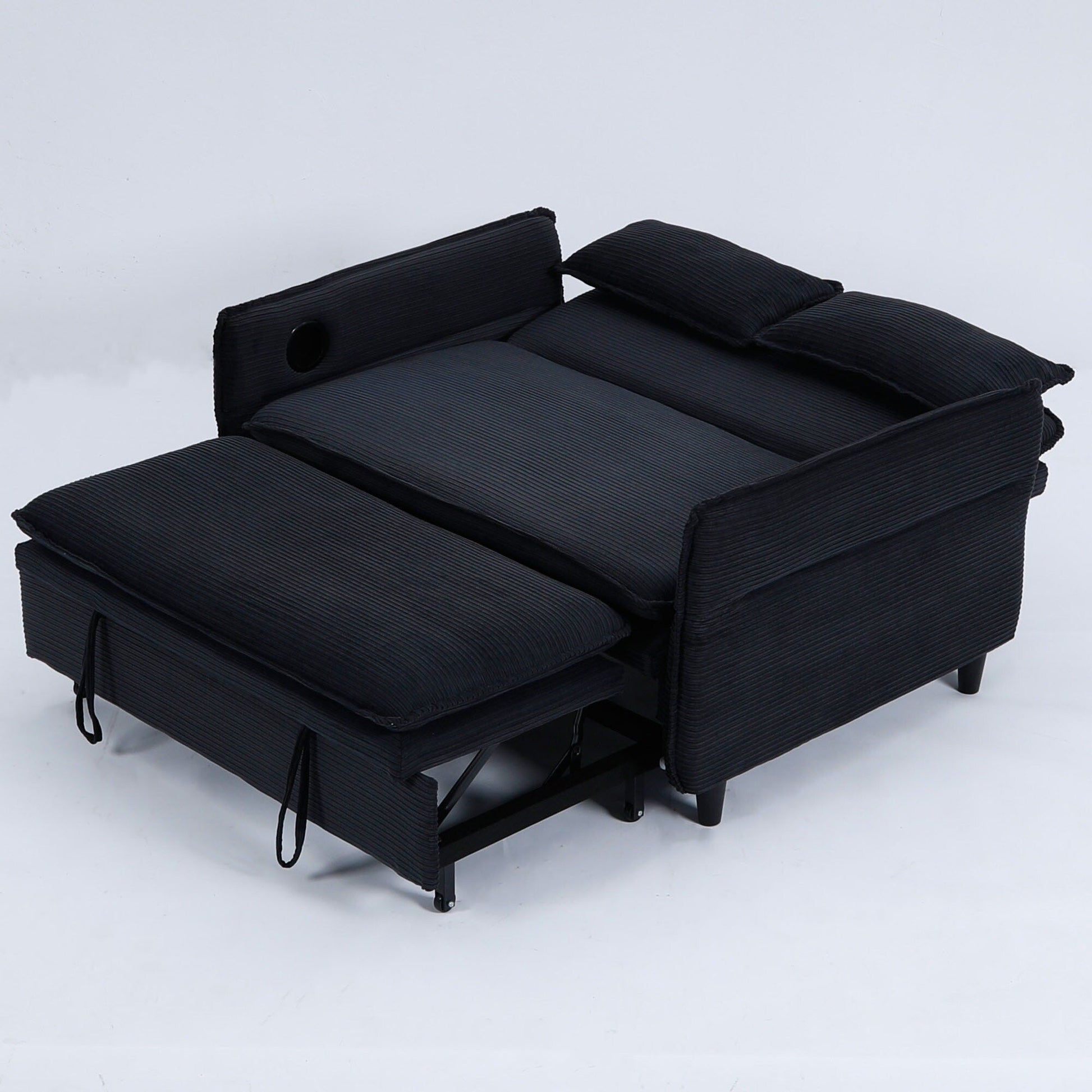 65.74-Inch Letter Striped Fabric Multi-Functional Sofa Bed,Suitable For Bedrooms And Living Rooms