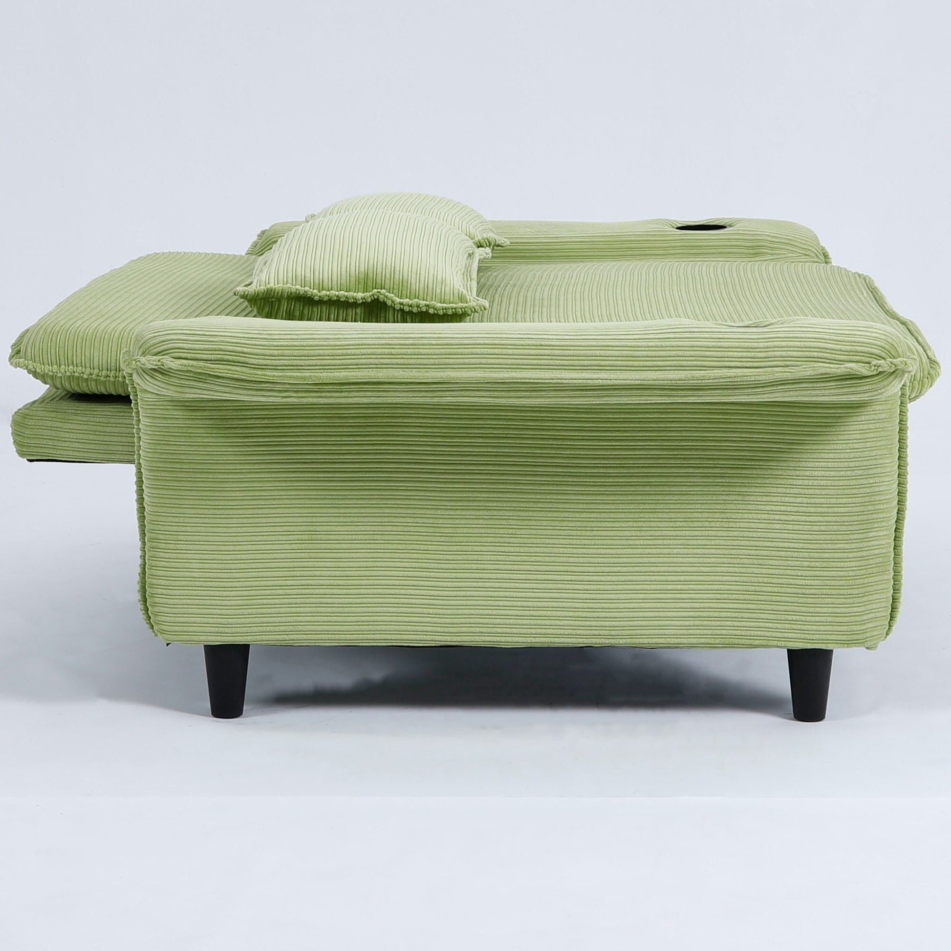 65.74-inch pink letter striped fabric multi-functional sofa bed,armrests and backrests are adjustable