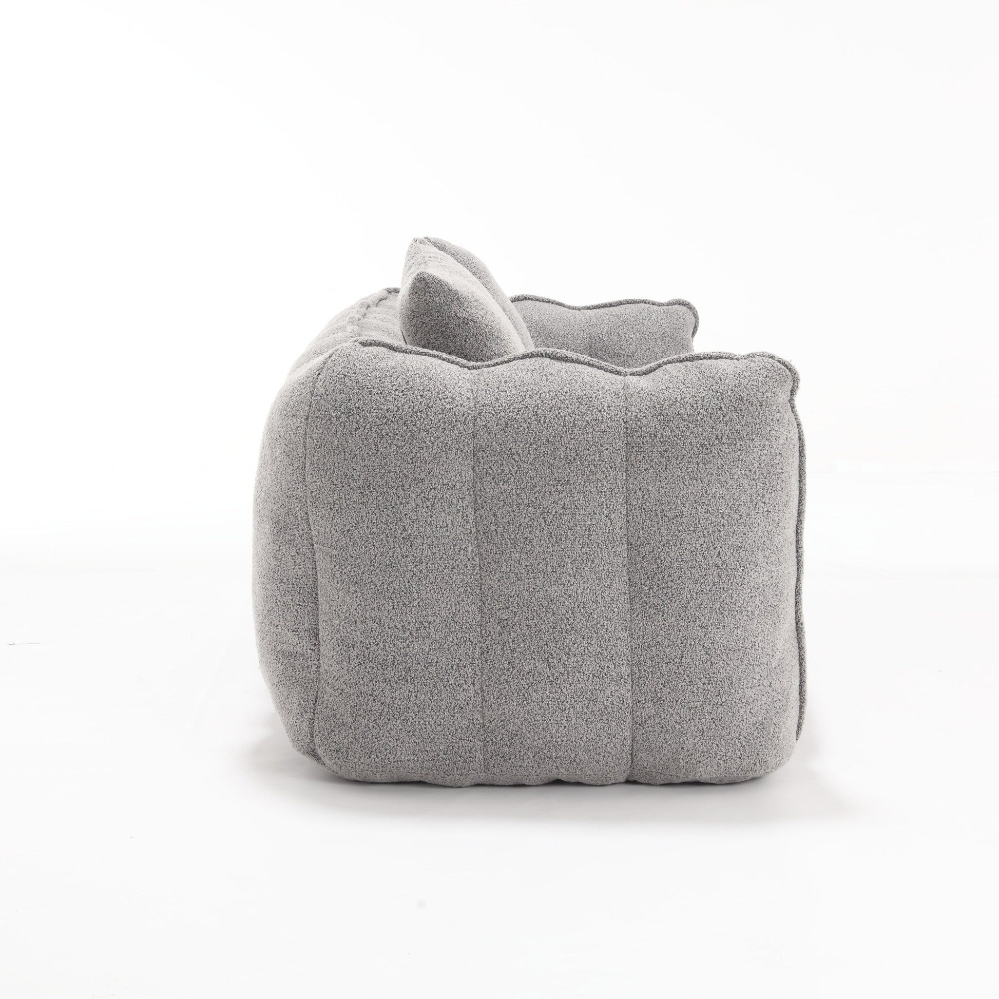 66 Chenille Square Beanbag Chair with High-Resilience Foam Core, Armrests and Handle