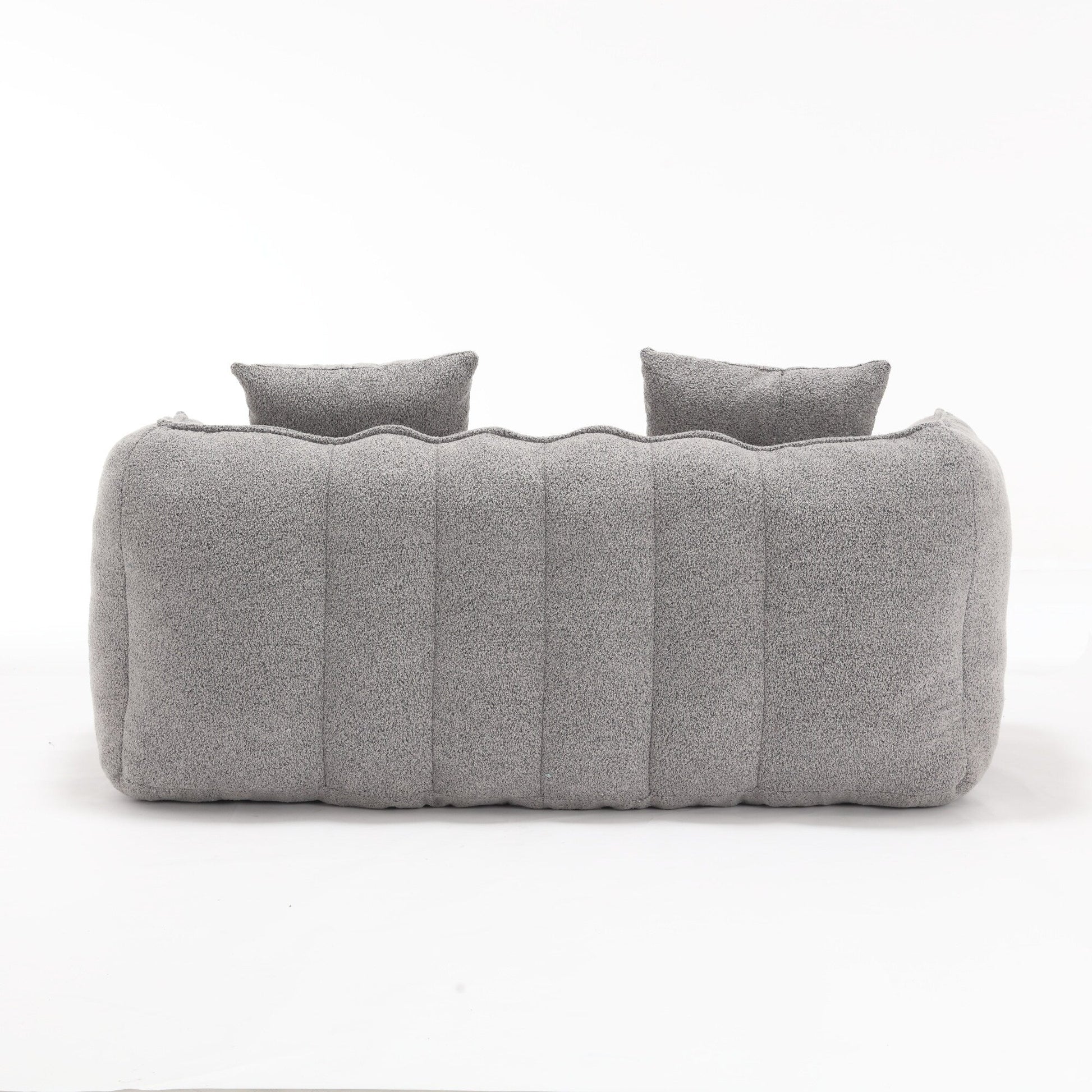 66 Chenille Square Beanbag Chair with High-Resilience Foam Core, Armrests and Handle