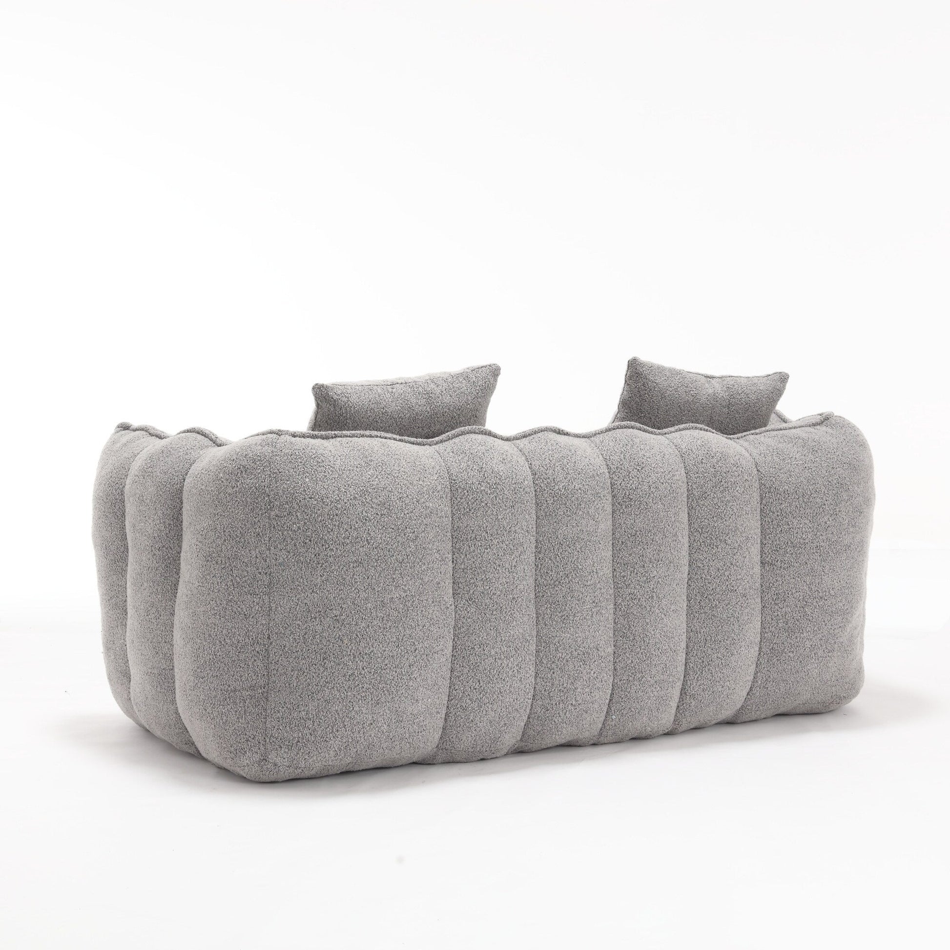 66 Chenille Square Beanbag Chair with High-Resilience Foam Core, Armrests and Handle