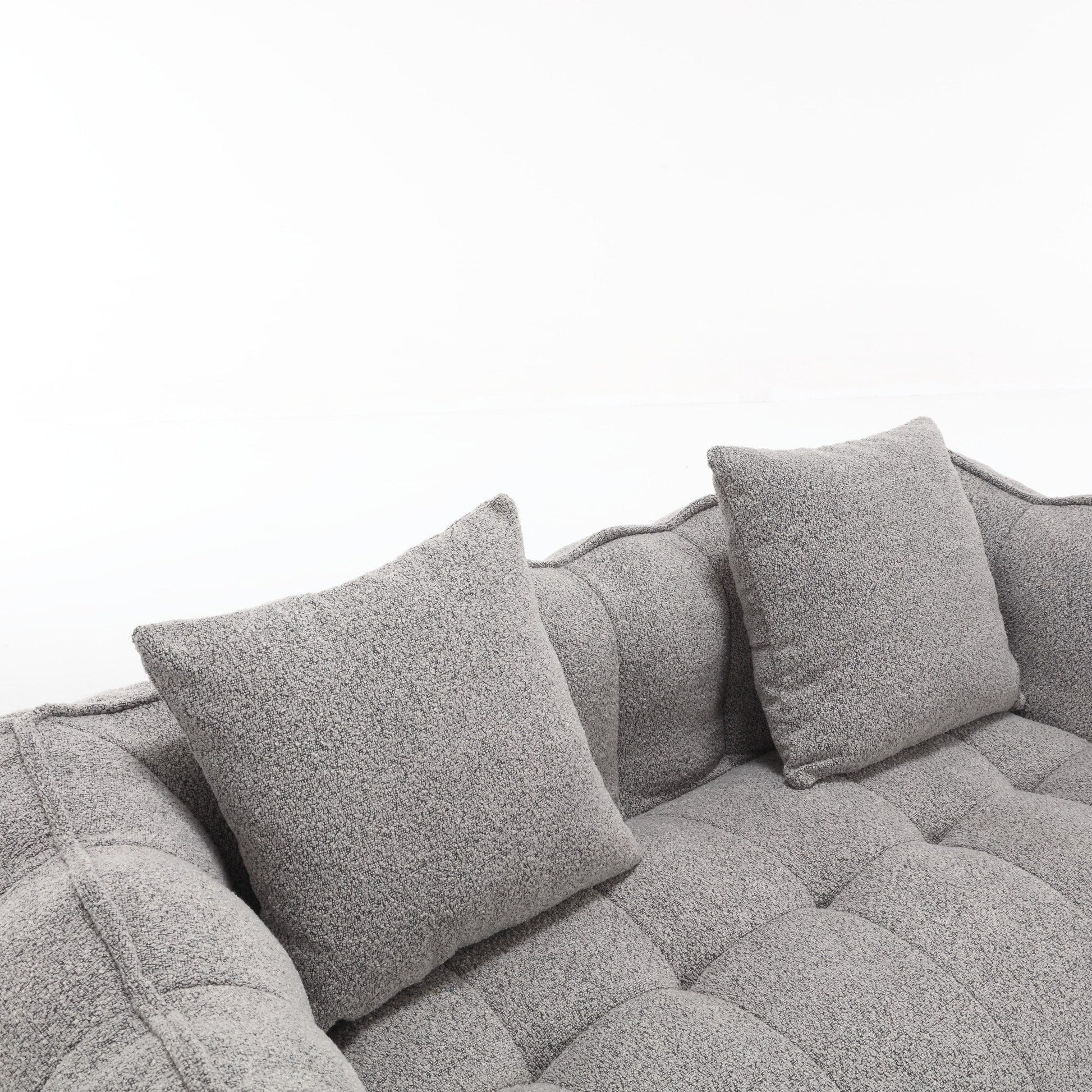 66 Chenille Square Beanbag Chair with High-Resilience Foam Core, Armrests and Handle