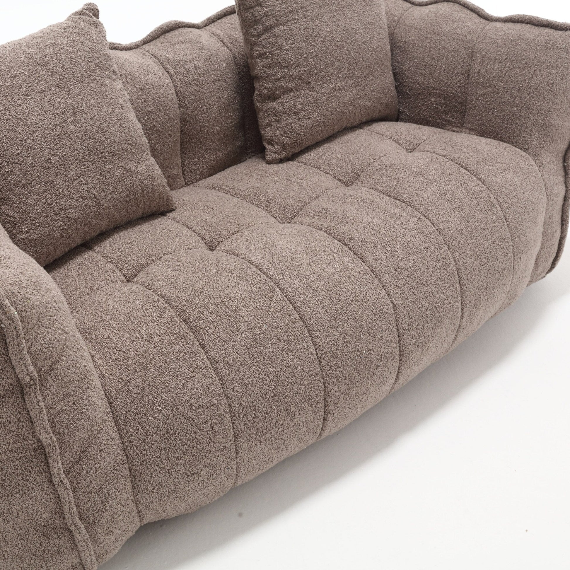 66 Chenille Square Beanbag Chair with High-Resilience Foam Core, Armrests and Handle
