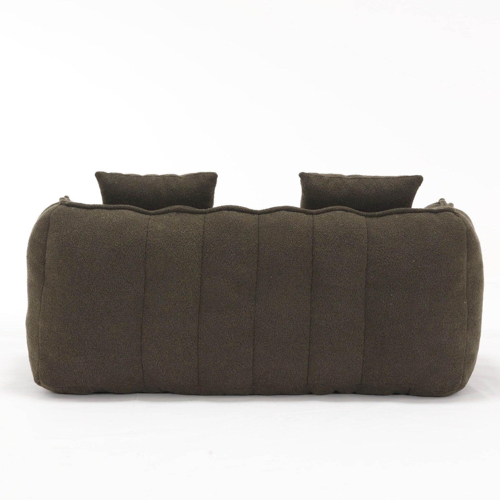 66 Chenille Square Beanbag Chair with High-Resilience Foam Core, Armrests and Handle