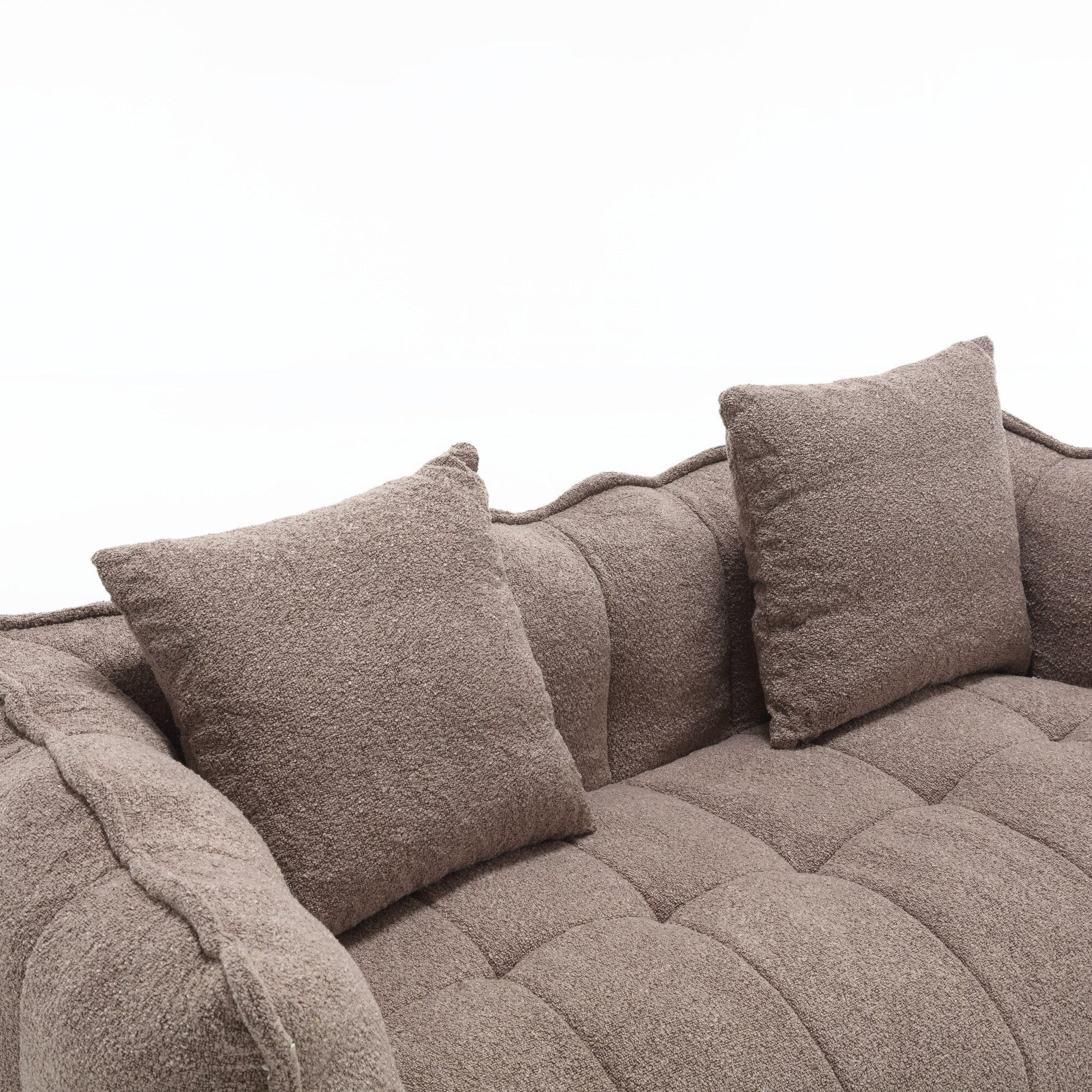 66 Chenille Square Beanbag Chair with High-Resilience Foam Core, Armrests and Handle