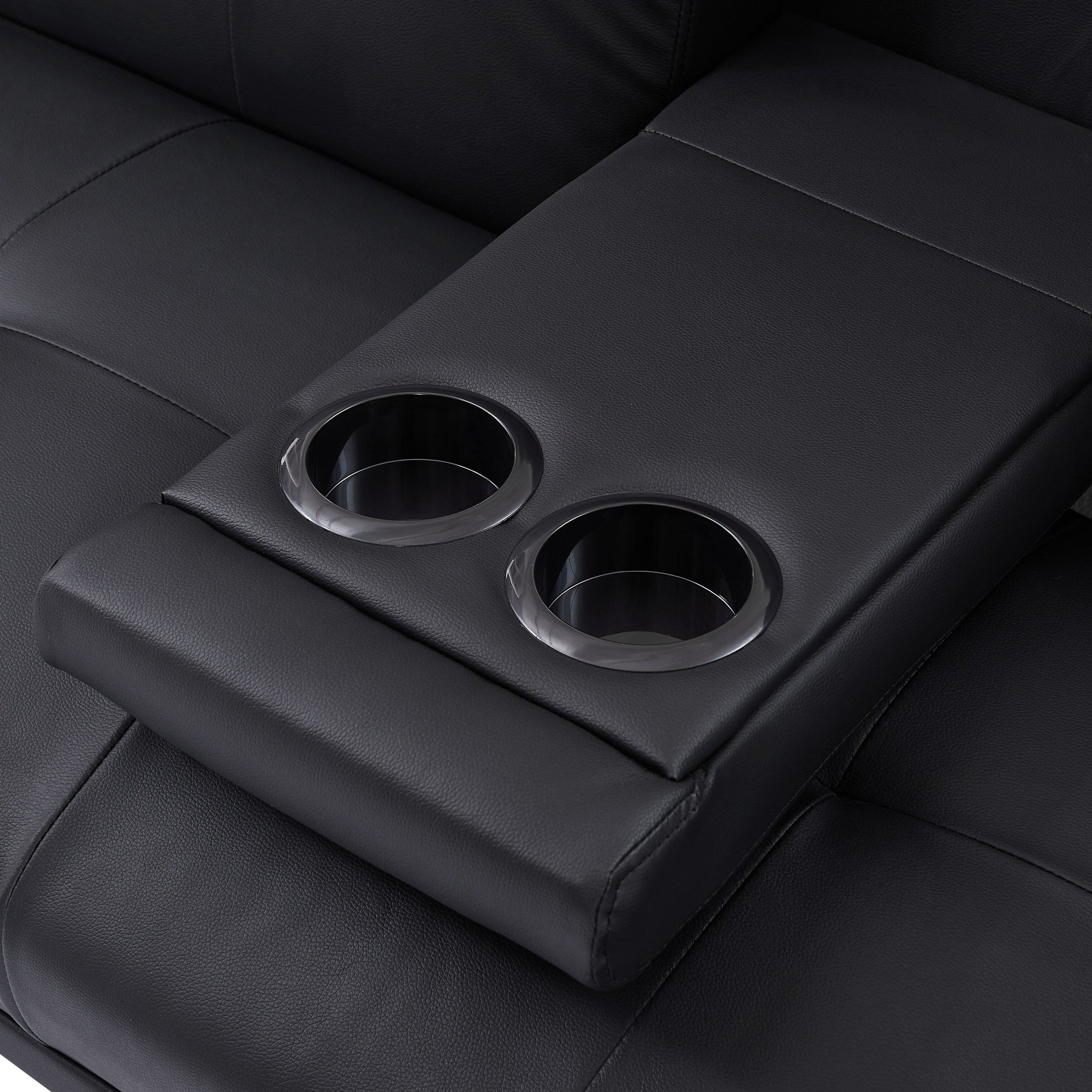 Canapé-lit convertible 2 places pliable avec pieds en métal argenté et porte-gobelets pour salon