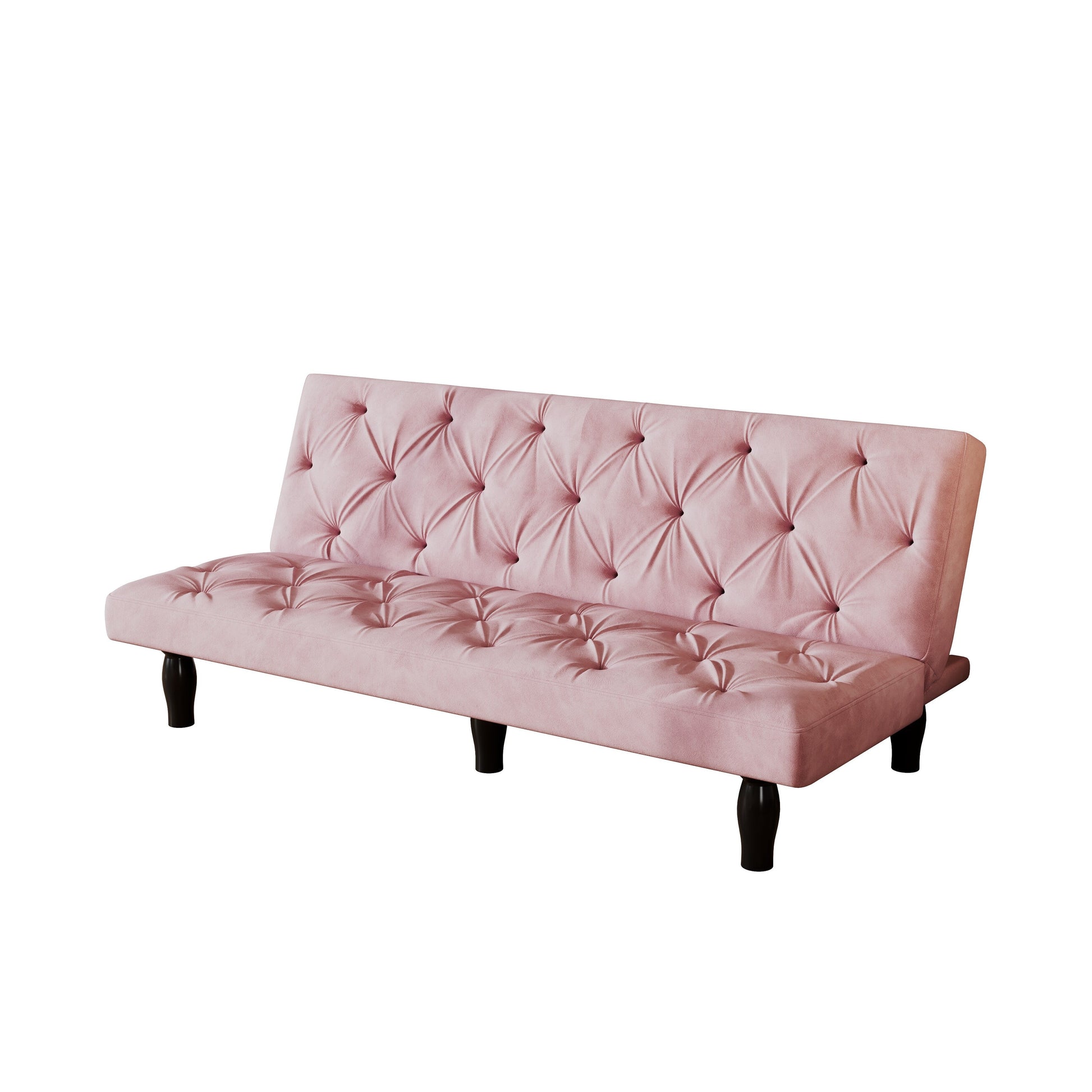 Canapé-lit 3 places en velours 66 avec structure en bois robuste et coussin en mousse haute élasticité pour salon