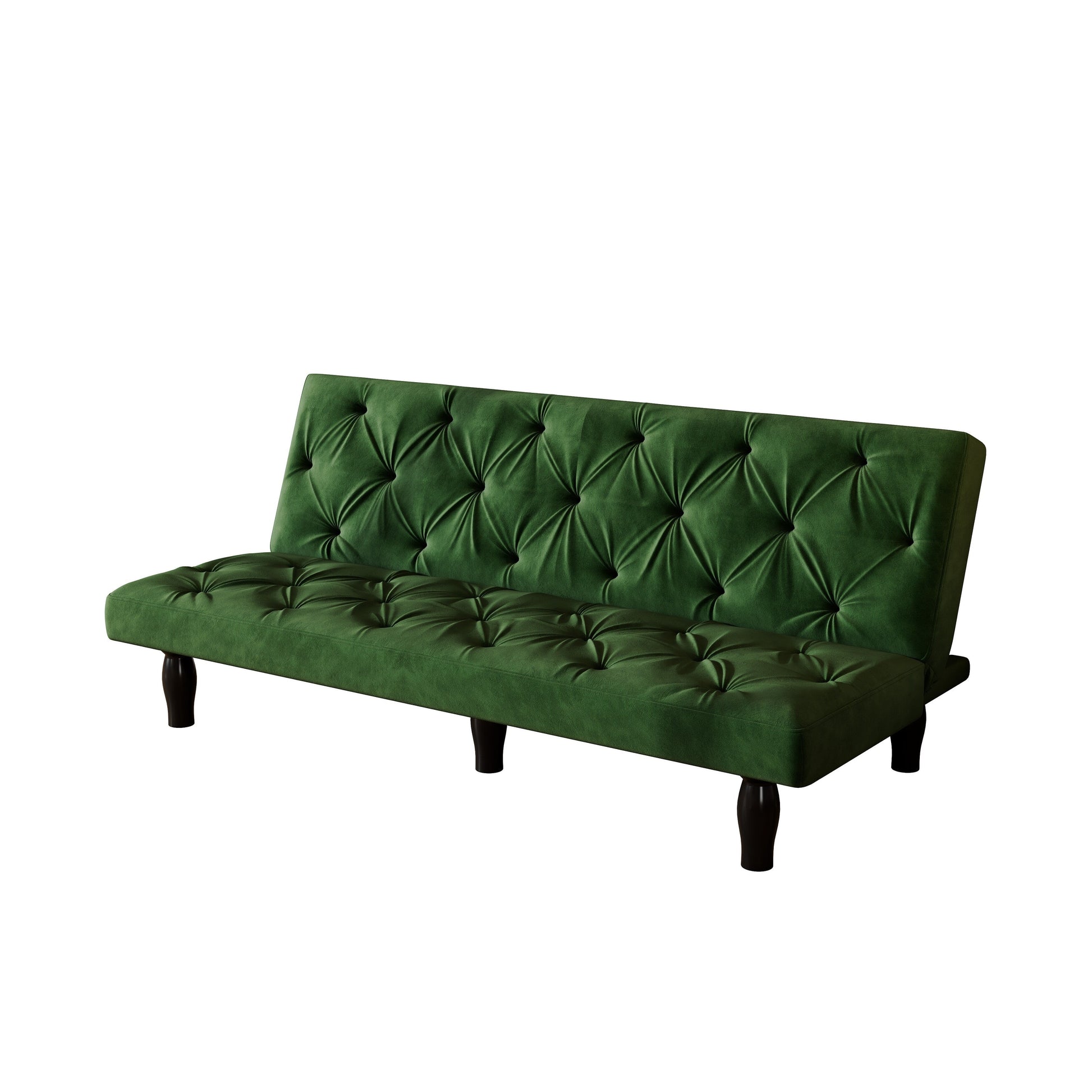 Canapé-lit 3 places en velours 66 avec structure en bois robuste et coussin en mousse haute élasticité pour salon
