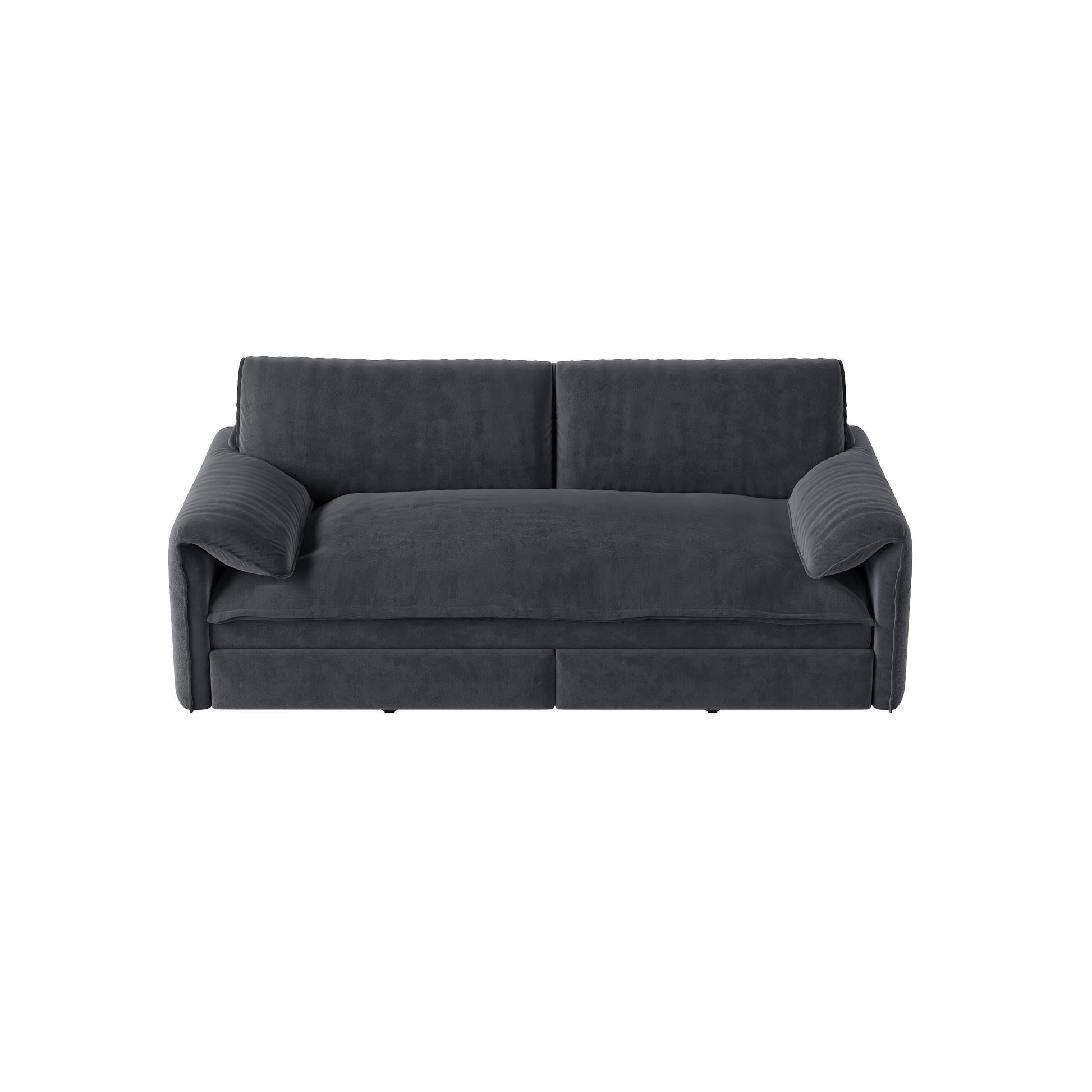 66Velvet 2-Seater Sleeper Sofa with Side Storage for Living Room,Apartment