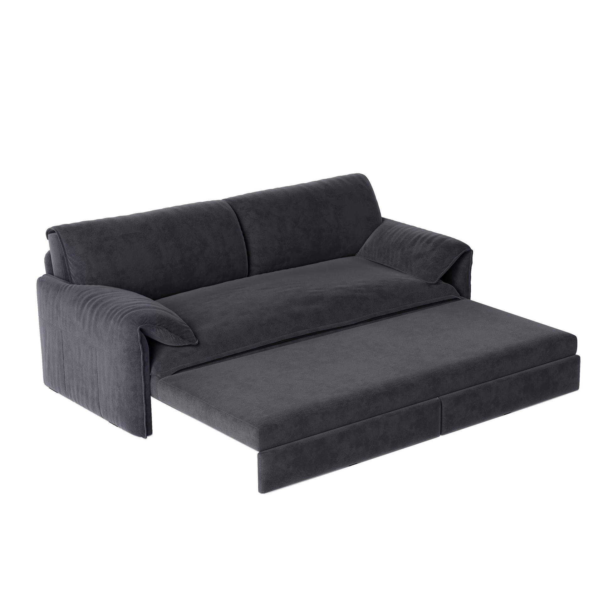 66Velvet 2-Seater Sleeper Sofa with Side Storage for Living Room,Apartment