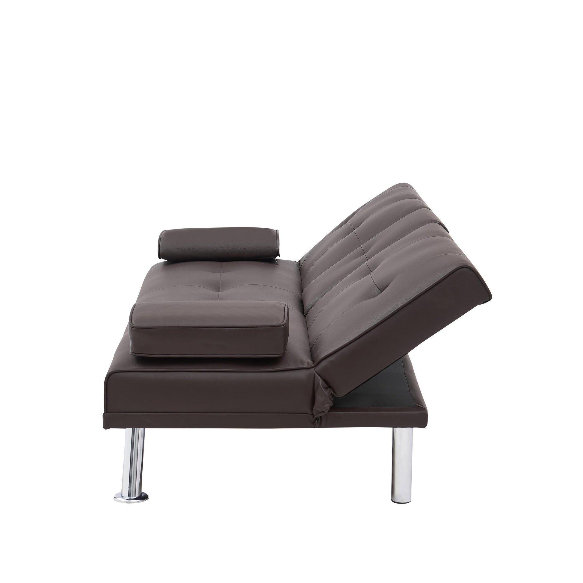 Canapé-lit double multifonctionnel pliable en PU avec table basse (67)