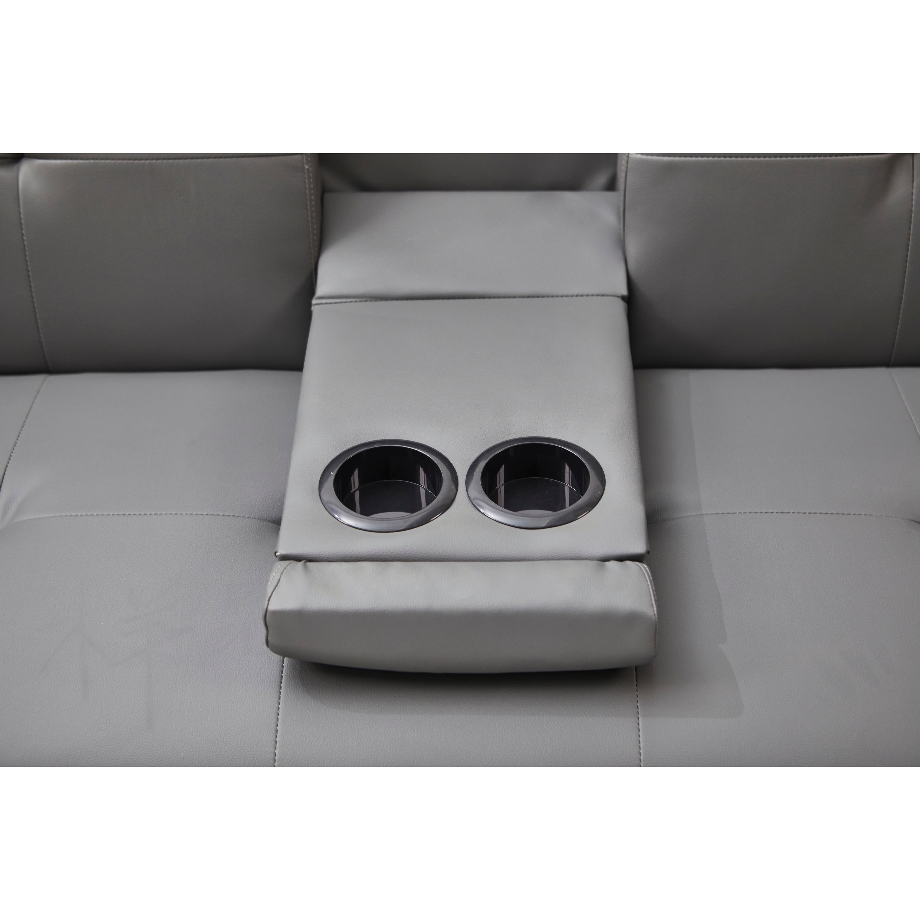 Canapé-lit double multifonctionnel pliable en PU avec table basse (67)