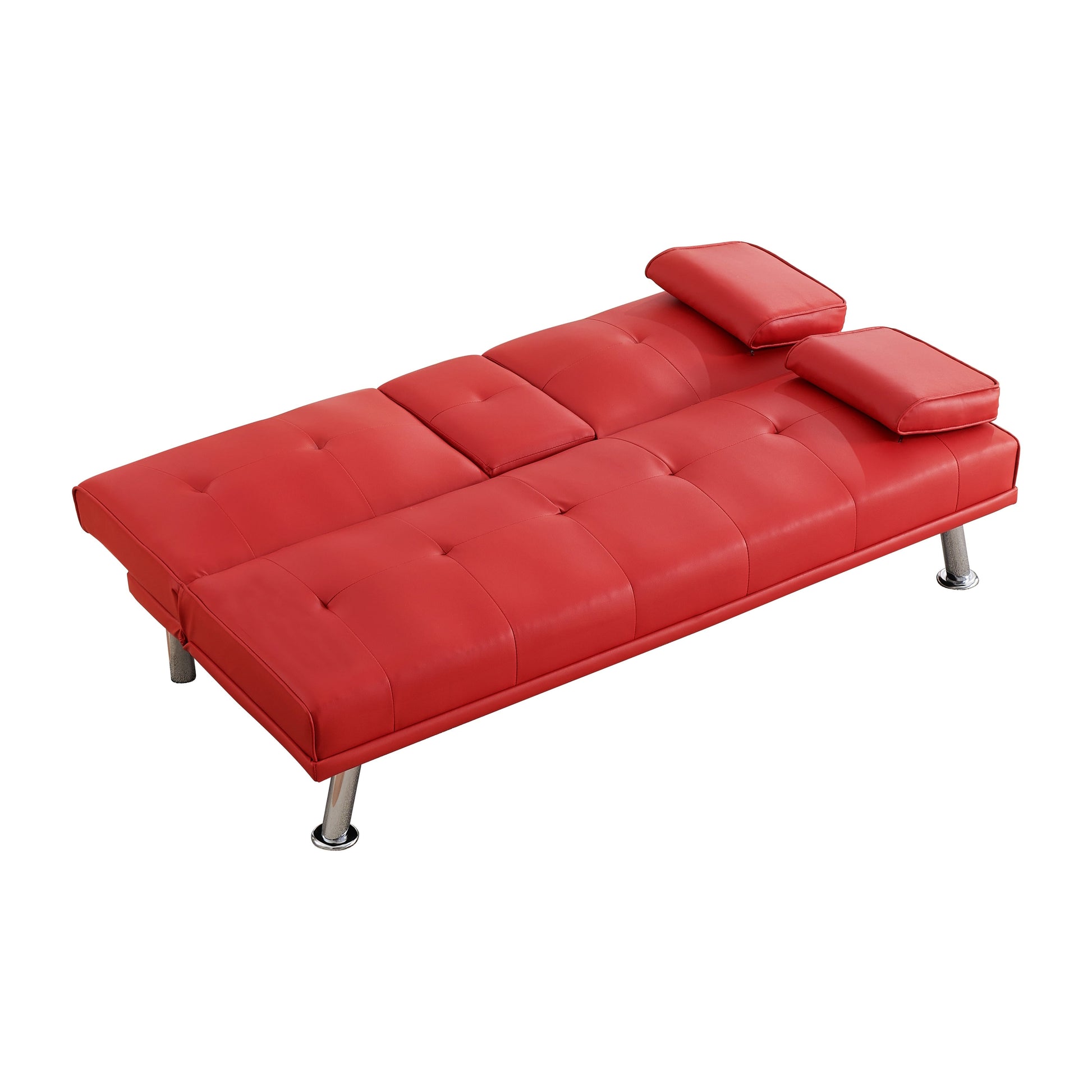 Canapé-lit double multifonctionnel pliable en PU avec table basse (67)