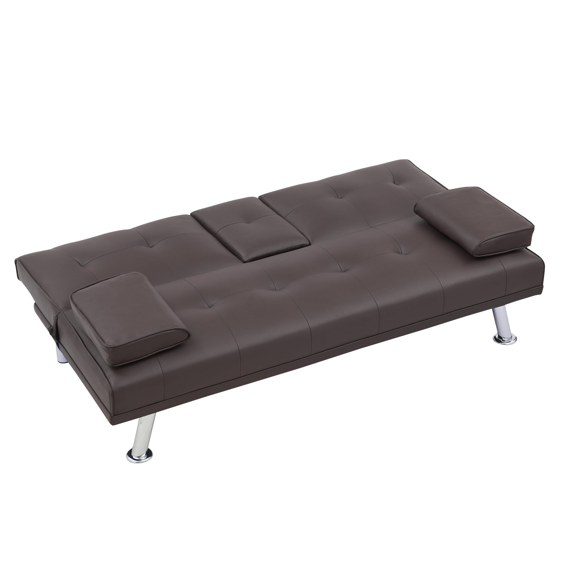 Canapé-lit double multifonctionnel pliable en PU avec table basse (67)