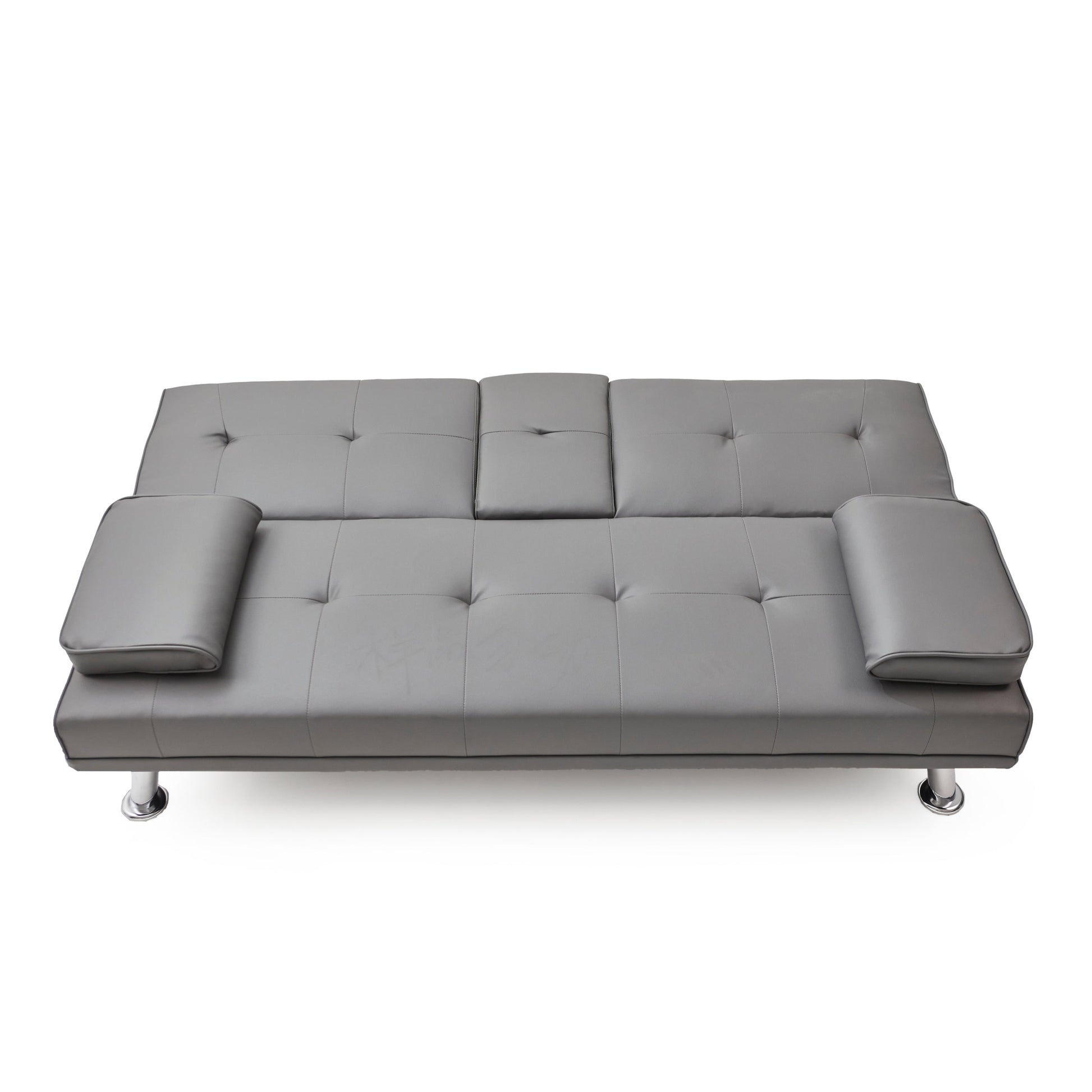 Canapé-lit double multifonctionnel pliable en PU avec table basse (67)
