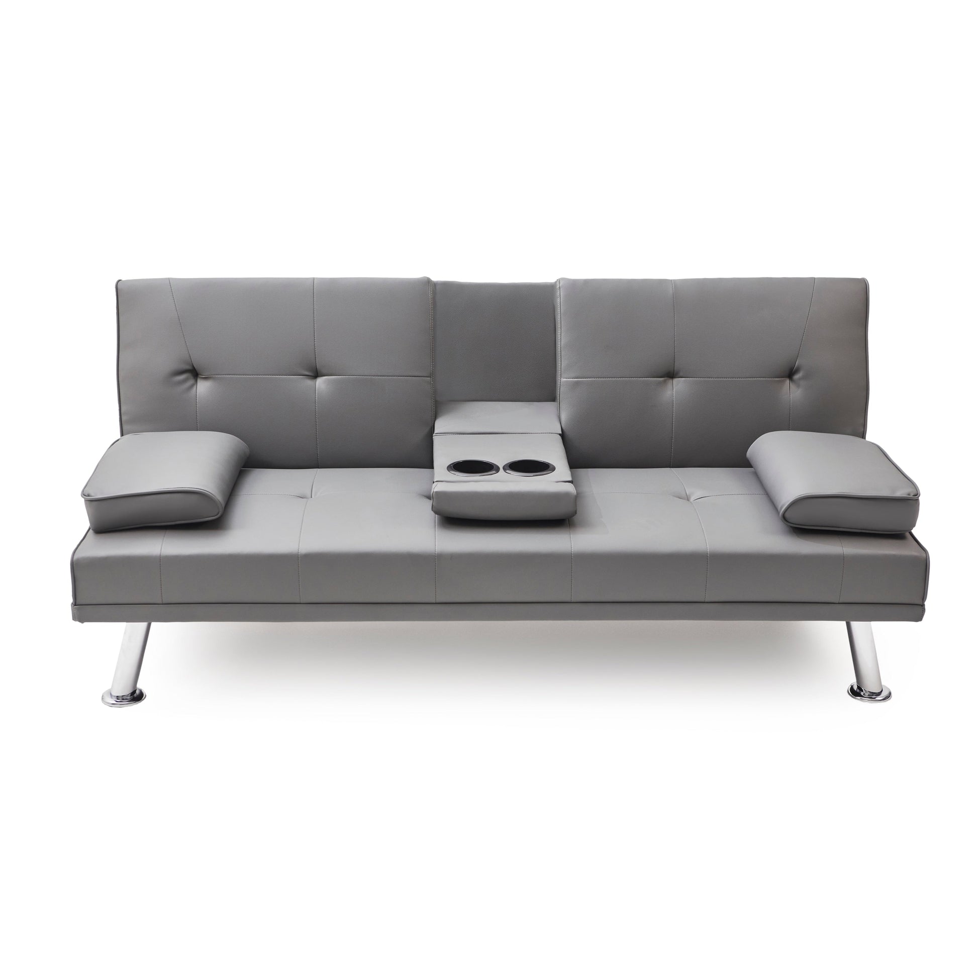 Canapé-lit double multifonctionnel pliable en PU avec table basse (67)