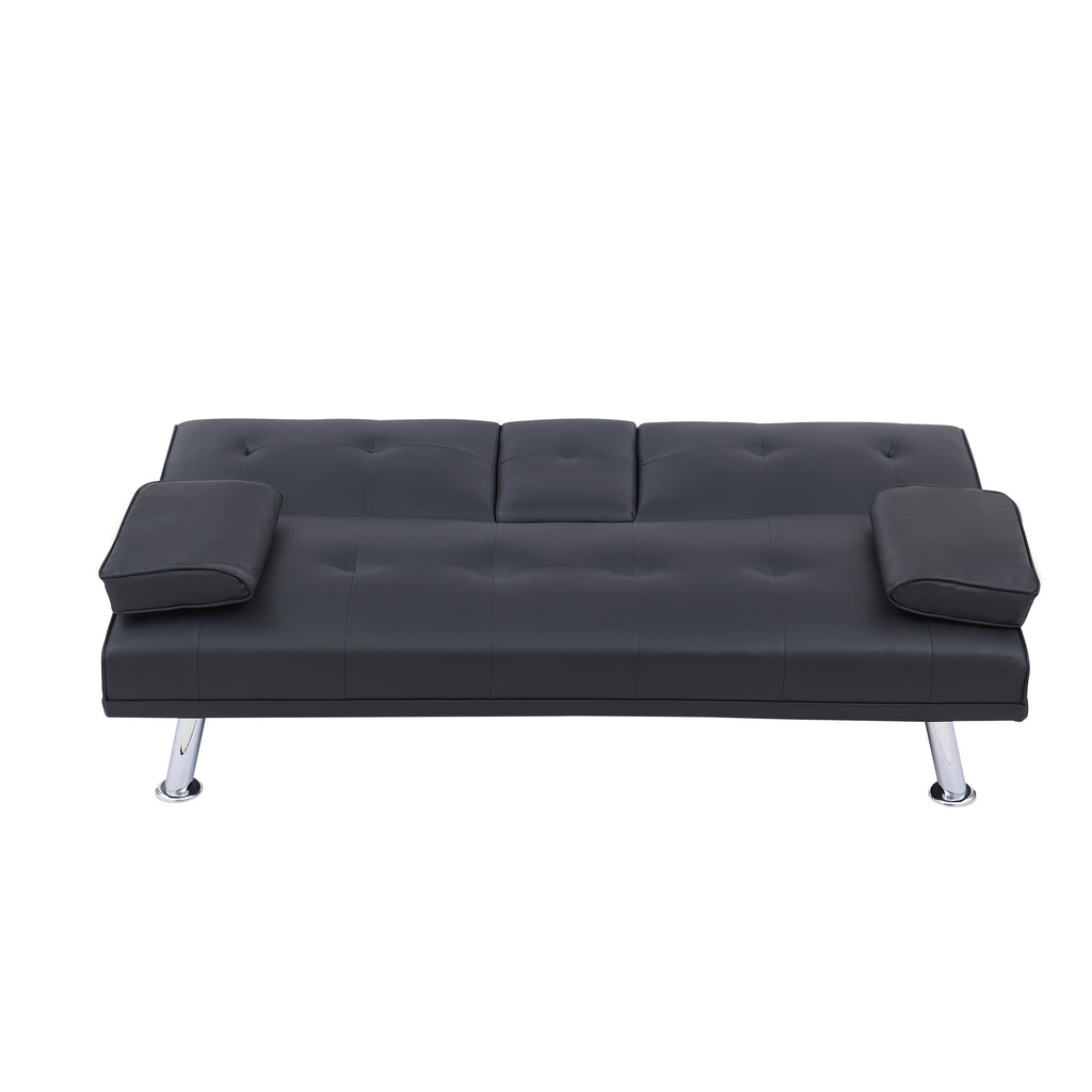 Canapé-lit double multifonctionnel pliable en PU avec table basse (67)